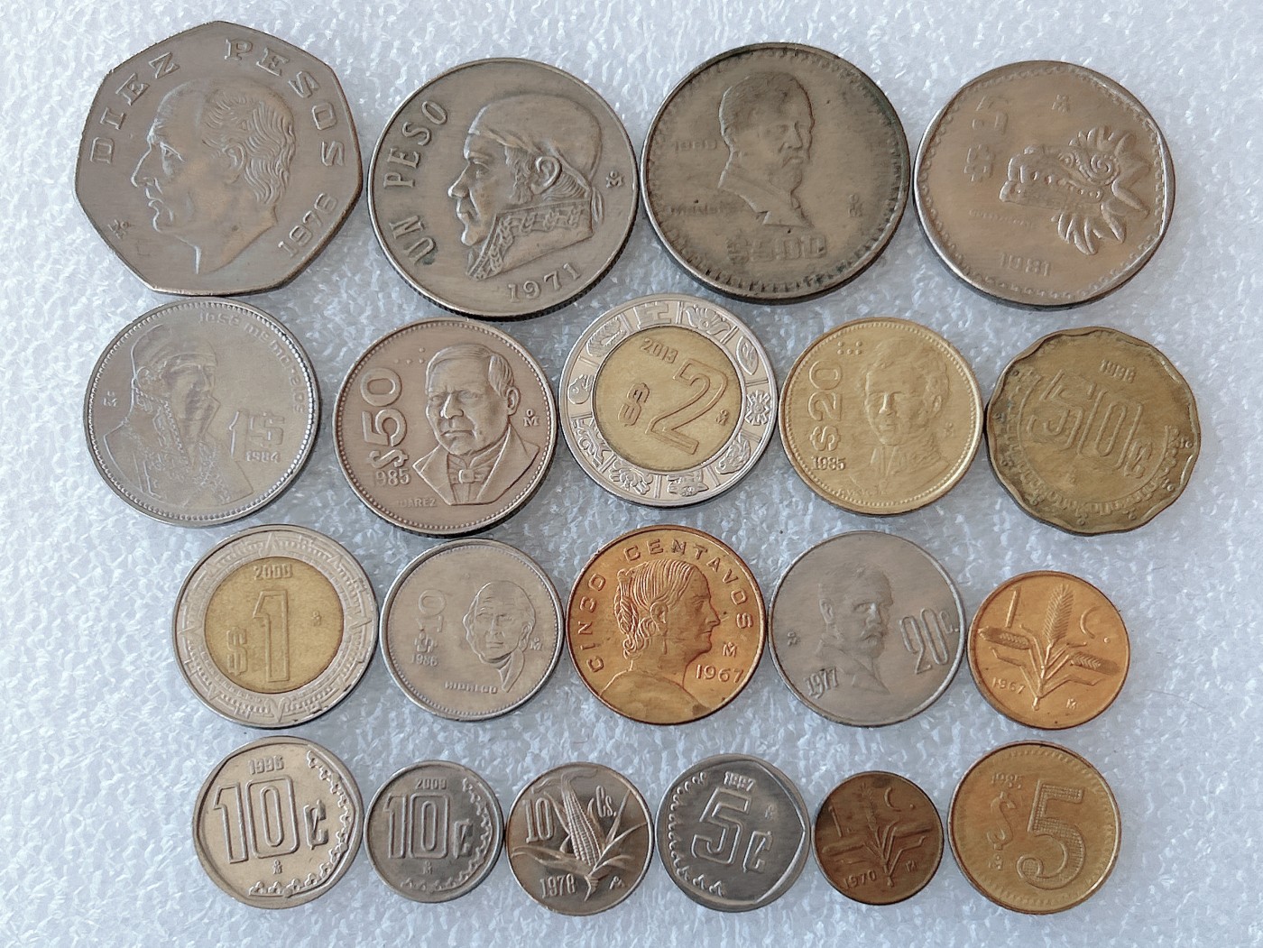 第一海外回流一元起拍收藏 本月最后一期 第61期 墨西哥硬币 20枚 无重复