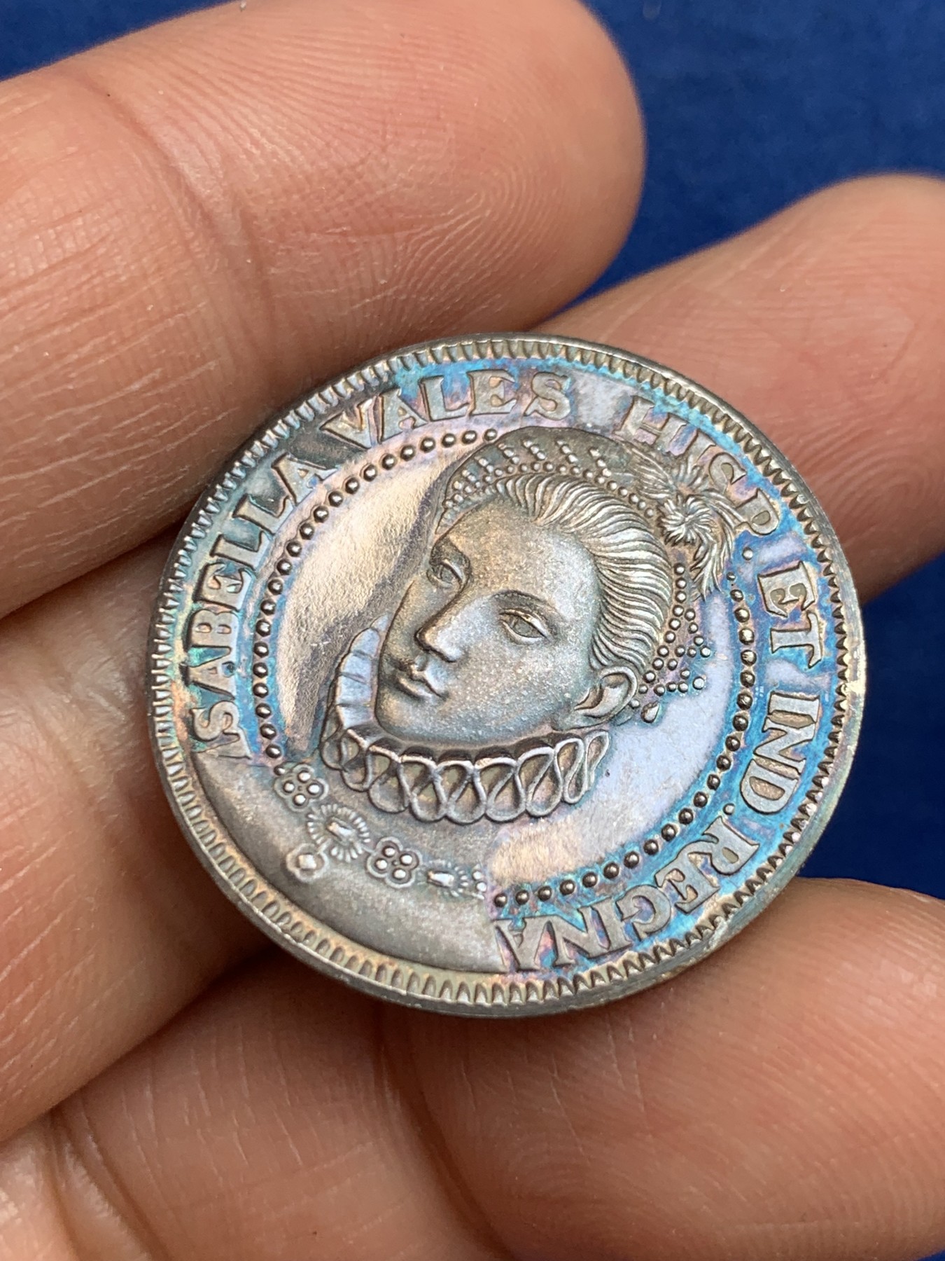 《竞宝斋》第238场-周日，周一，周二，周三 疯狂4连拍 (全场包邮) 西班牙 伊莎贝拉·维尔斯 925银章 7克 27mm