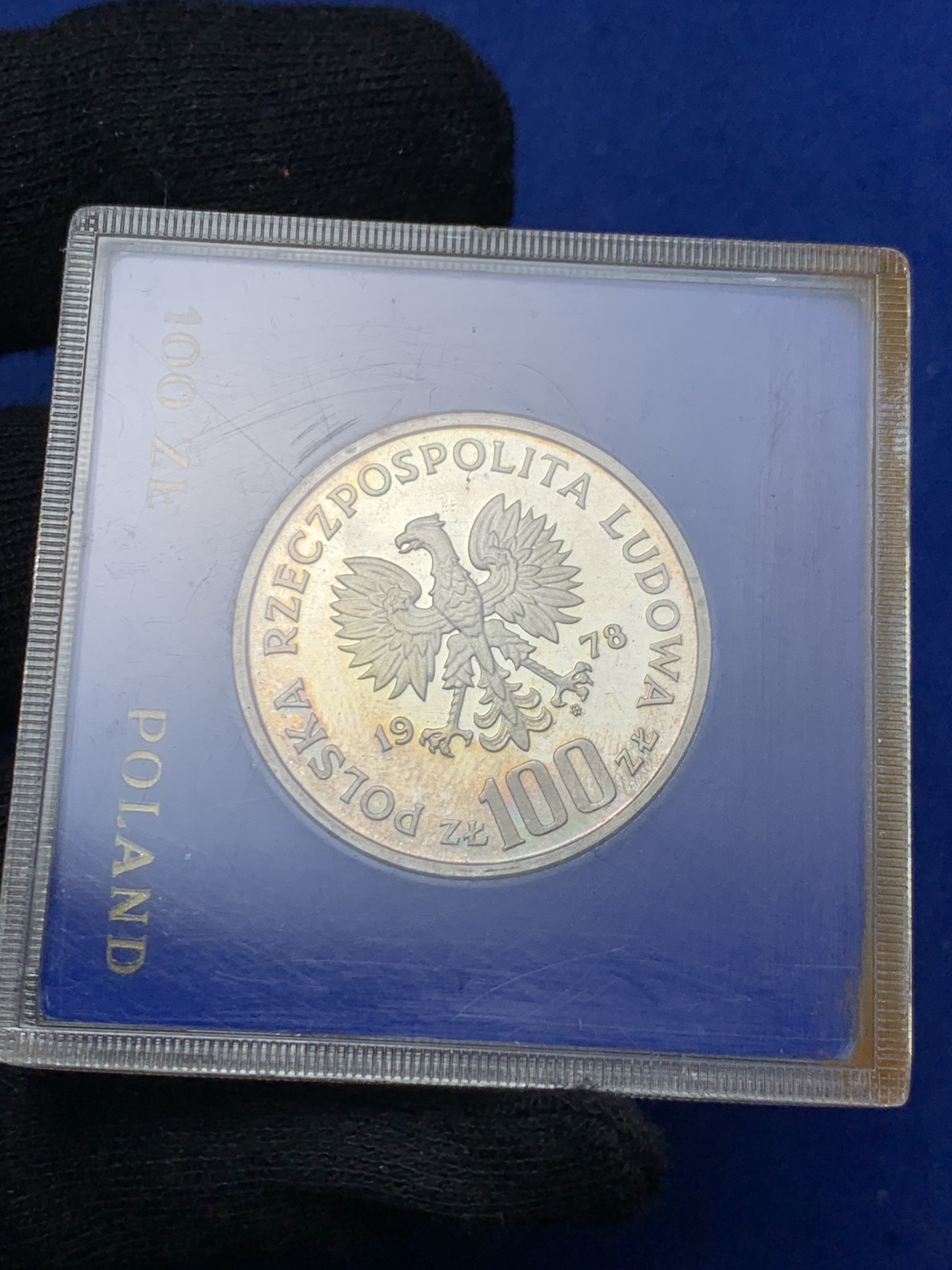 《竞宝斋》第238场-周日，周一，周二，周三 疯狂4连拍 (全场包邮) 波兰 1978 100兹罗提 纪念银币 包浆漂亮