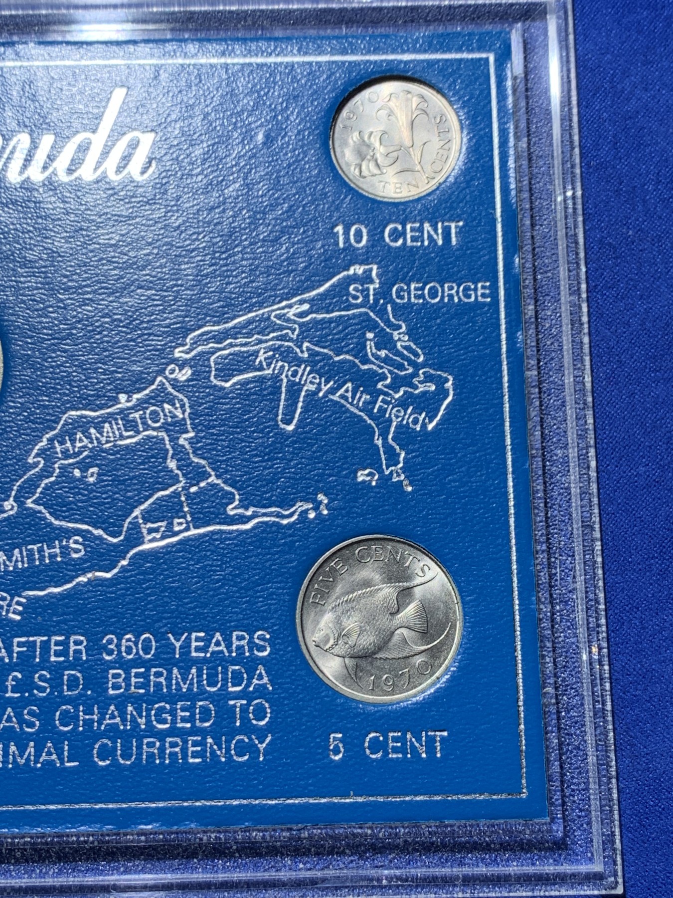 《竞宝斋》第238场-周日，周一，周二，周三 疯狂4连拍 (全场包邮) 少见 百慕大 1970 5枚装地图套币 亚克力盒装