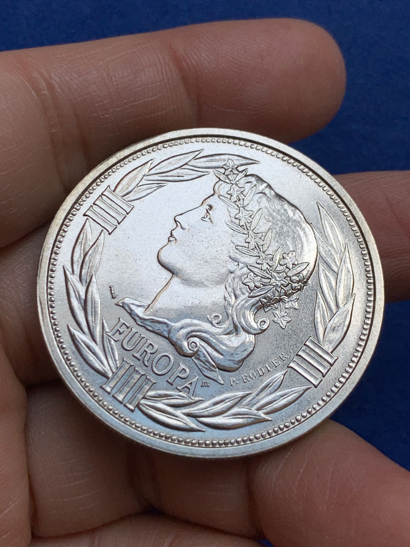 《竞宝斋》第238场-周日，周一，周二，周三 疯狂4连拍 (全场包邮) 法国 1993年 艾古镍币 30.41克 41.1mm