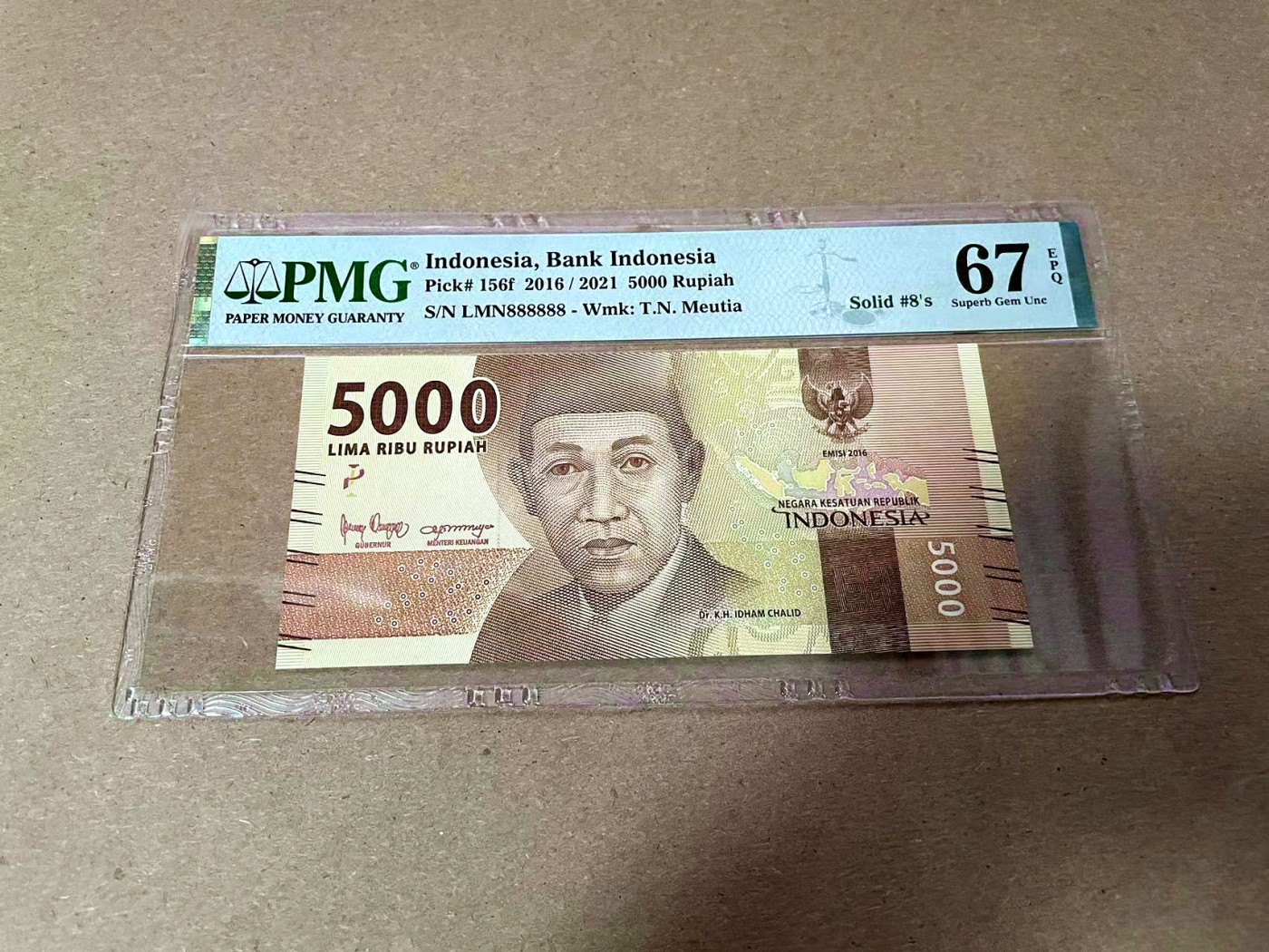 【Blue Auction】✨世界纸币精拍第425期【精】 【全同8】印尼 2021年5000卢比 PMG67EPQ 