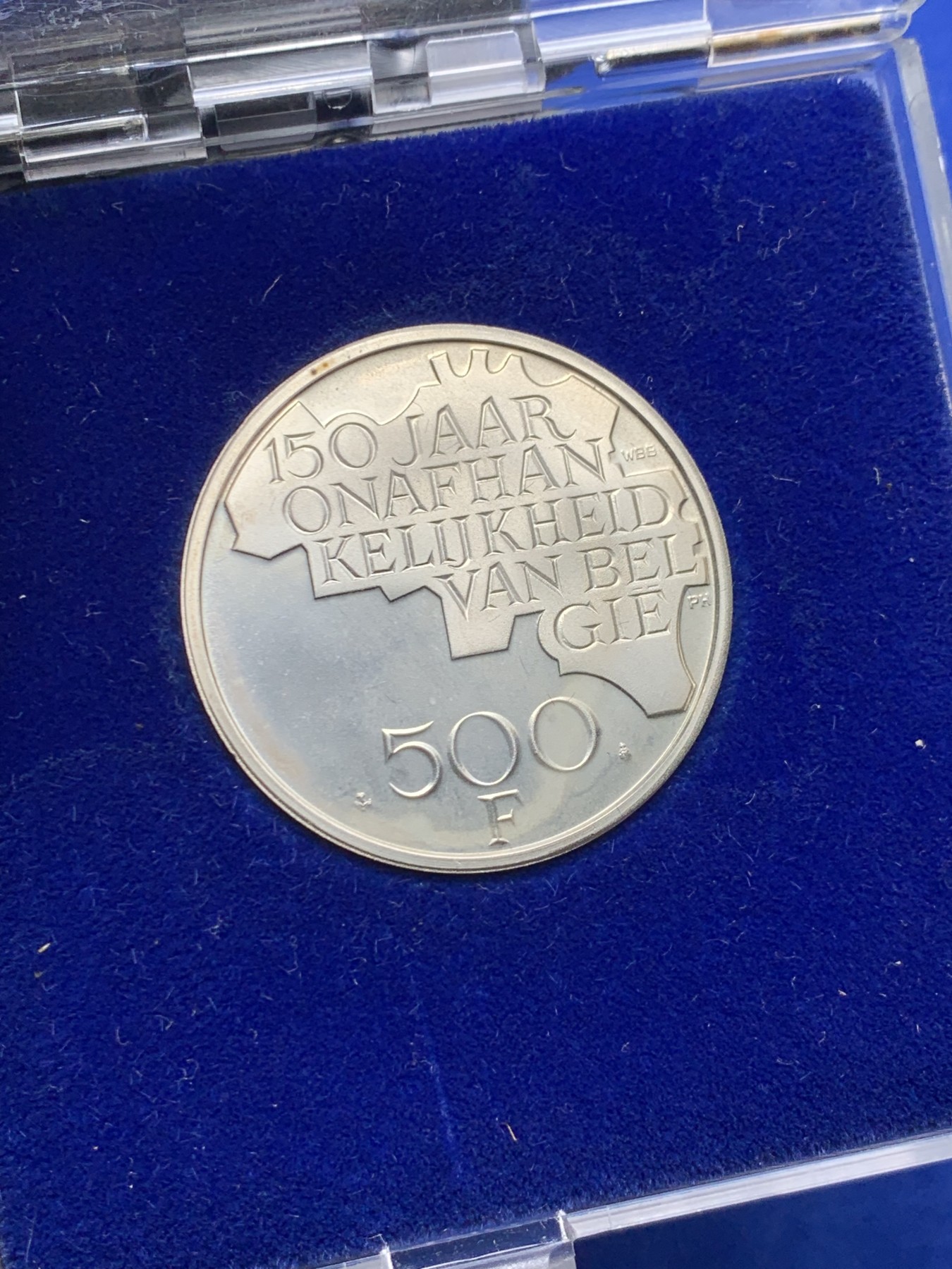 《竞宝斋》第238场-周日，周一，周二，周三 疯狂4连拍 (全场包邮) 比利时1980年 500法郎 精制版是银币 PF