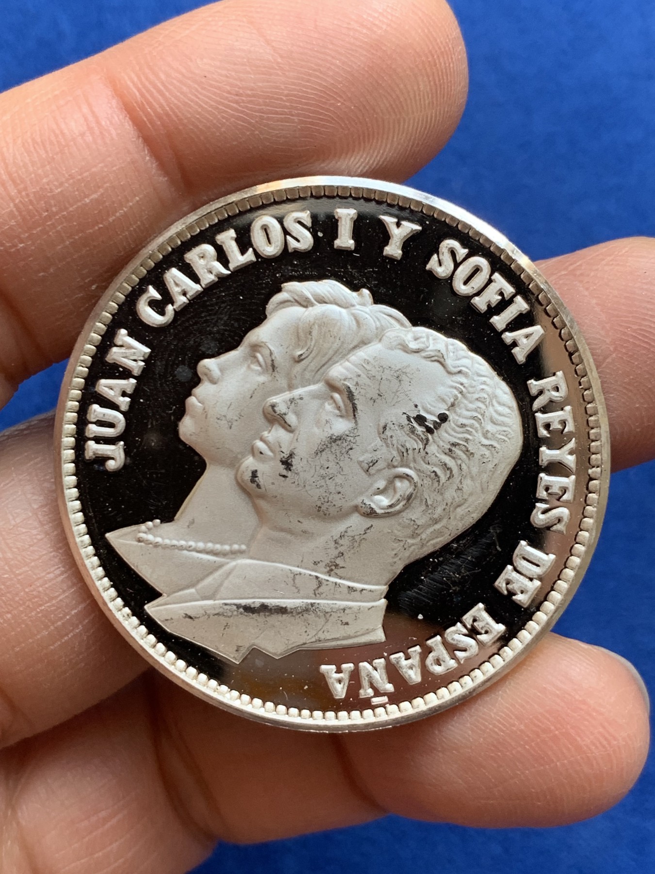 《竞宝斋》第238场-周日，周一，周二，周三 疯狂4连拍 (全场包邮) 西班牙 胡安卡洛斯一世 银章 19.62克 40.1mm