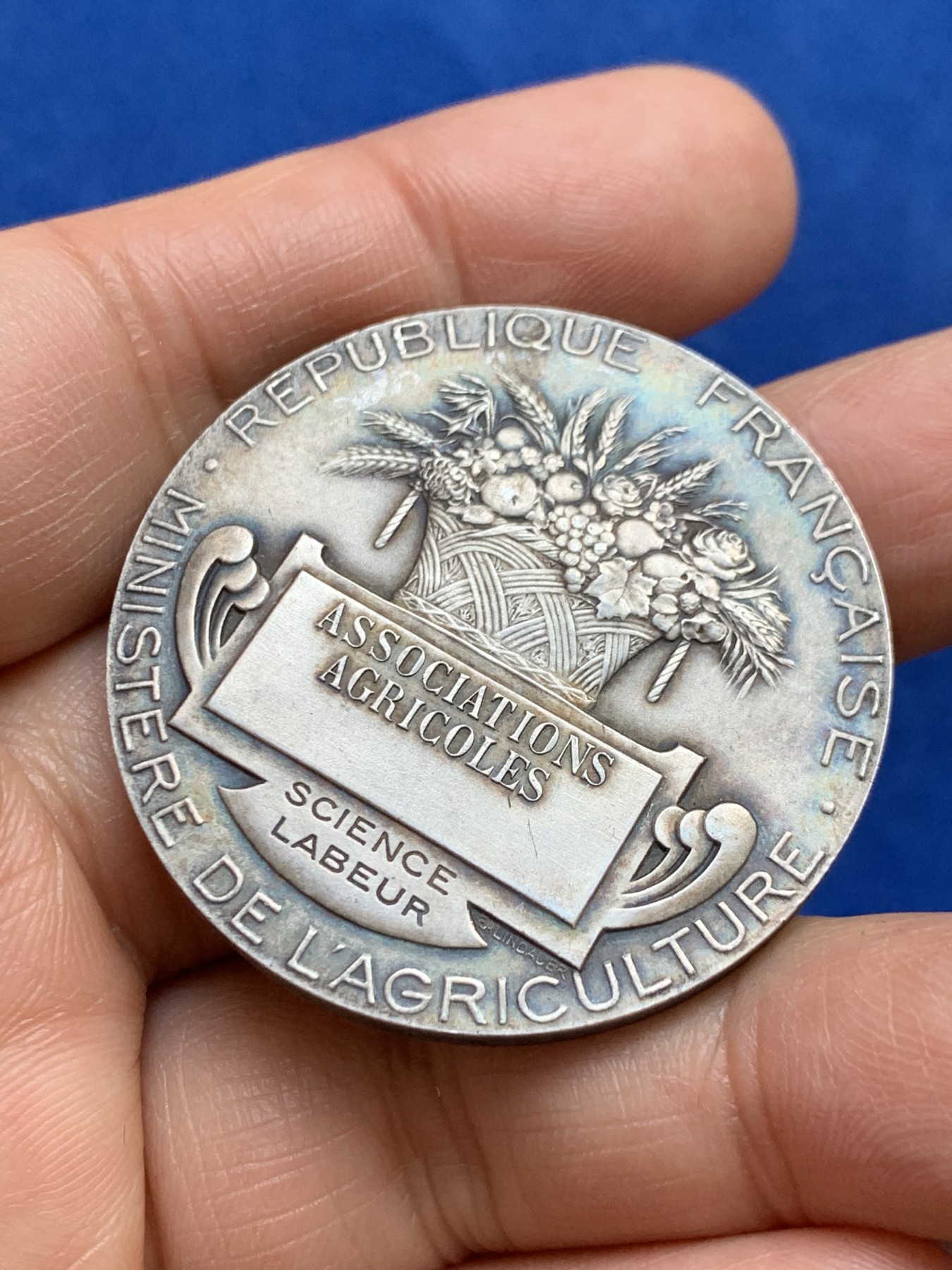 《竞宝斋》第238场-周日，周一，周二，周三 疯狂4连拍 (全场包邮) 法国19世纪初播种银章 37.07克 40.9mm