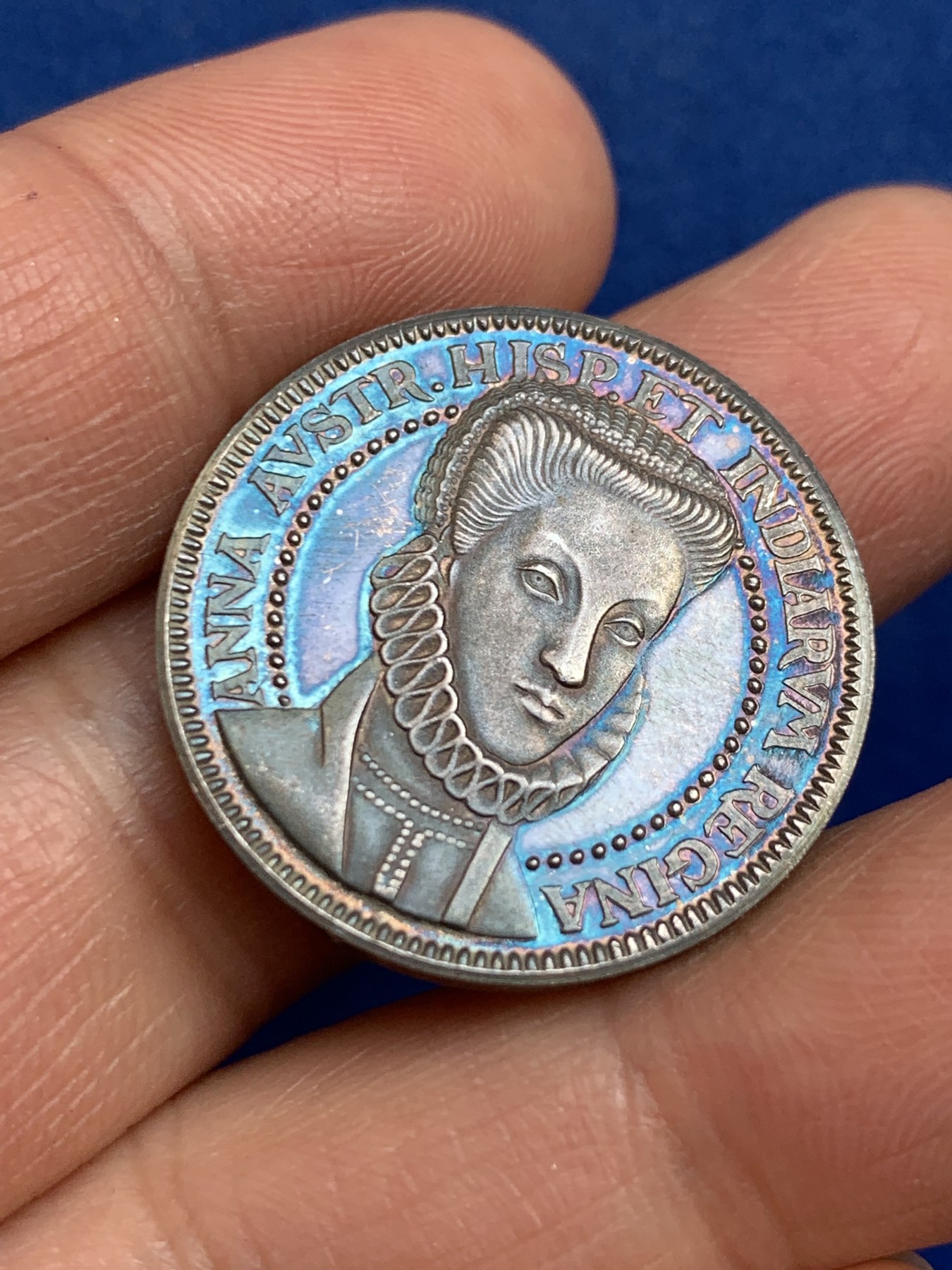 《竞宝斋》第238场-周日，周一，周二，周三 疯狂4连拍 (全场包邮) 西班牙 安娜·阿夫斯特 925银章 7.27克 27mm