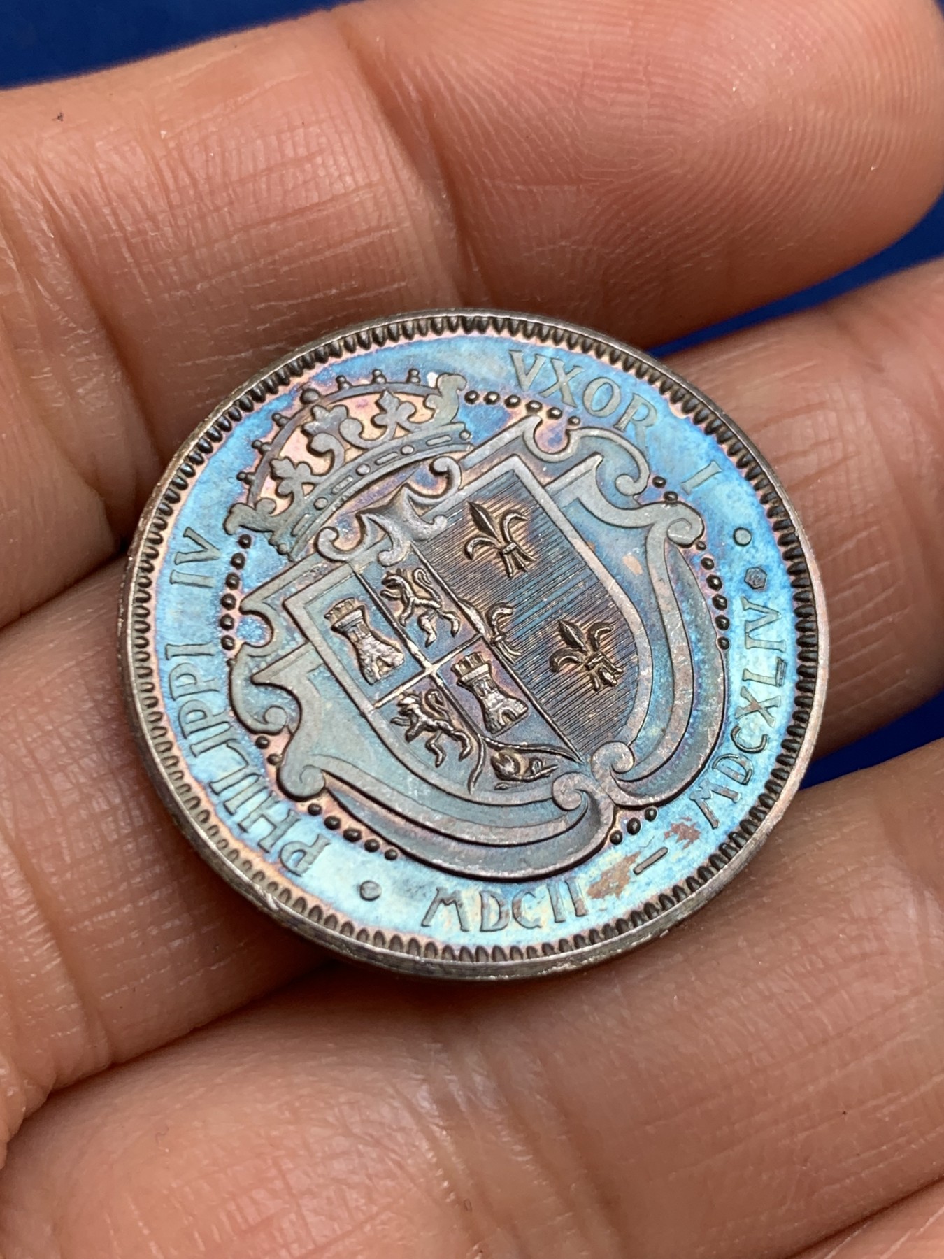 《竞宝斋》第238场-周日，周一，周二，周三 疯狂4连拍 (全场包邮) 西班牙 伊丽莎白 波波尼亚 925银章 7.33克 27mm