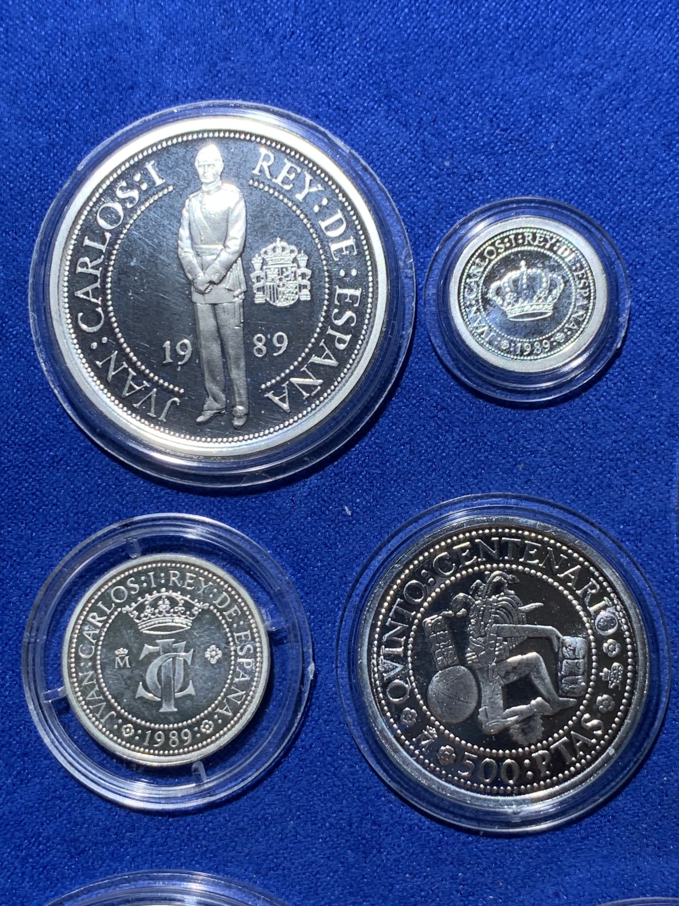 《竞宝斋》第238场-周日，周一，周二，周三 疯狂4连拍 (全场包邮) 西班牙 7枚 大全套 含一枚帆船加厚获奖币50+54+168=272克925银