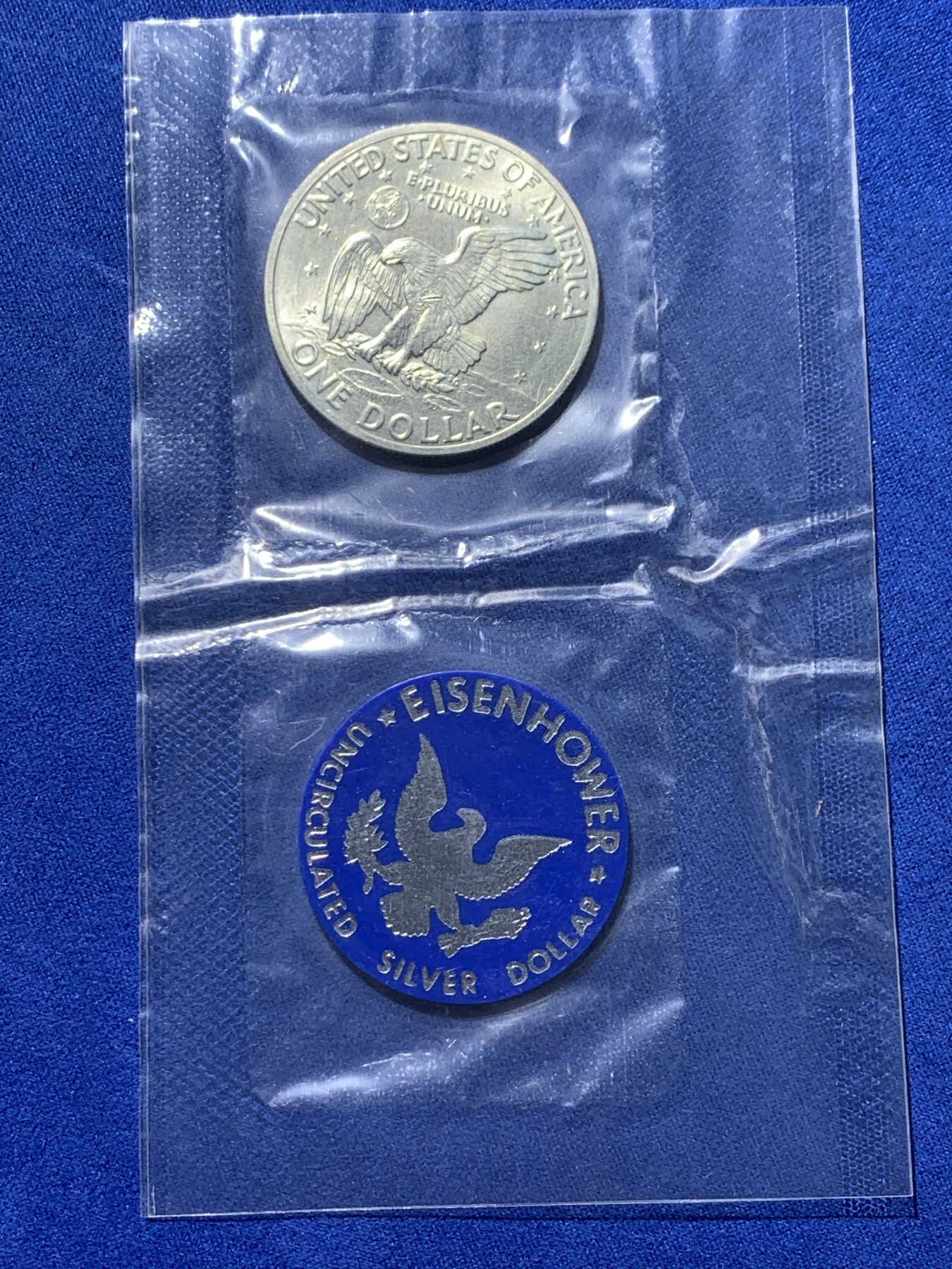 《竞宝斋》第238场-周日，周一，周二，周三 疯狂4连拍 (全场包邮) 美国1971-S 艾森豪威尔 1元美国银币 封装