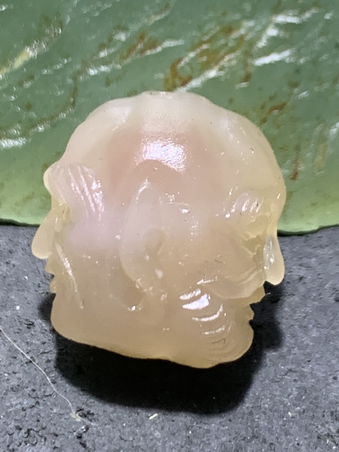 放福利！精美亚光高玉化阿拉善玛瑙双面手工雕刻罗汉珠子（吊坠）一颗，