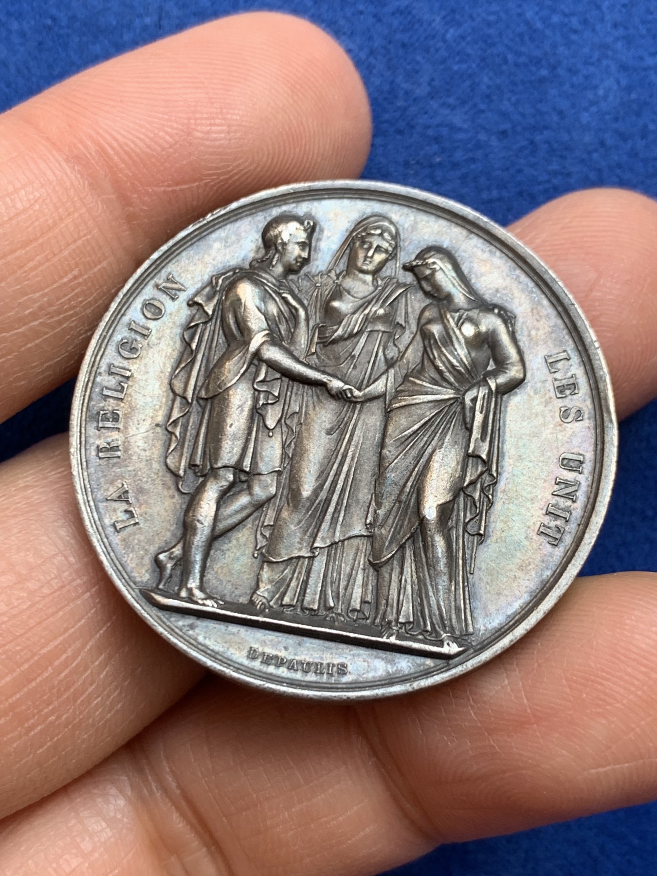 《竞宝斋》第238场-周日，周一，周二，周三 疯狂4连拍 (全场包邮) 法国 二十世纪初 结婚银章 22克 36.7mm