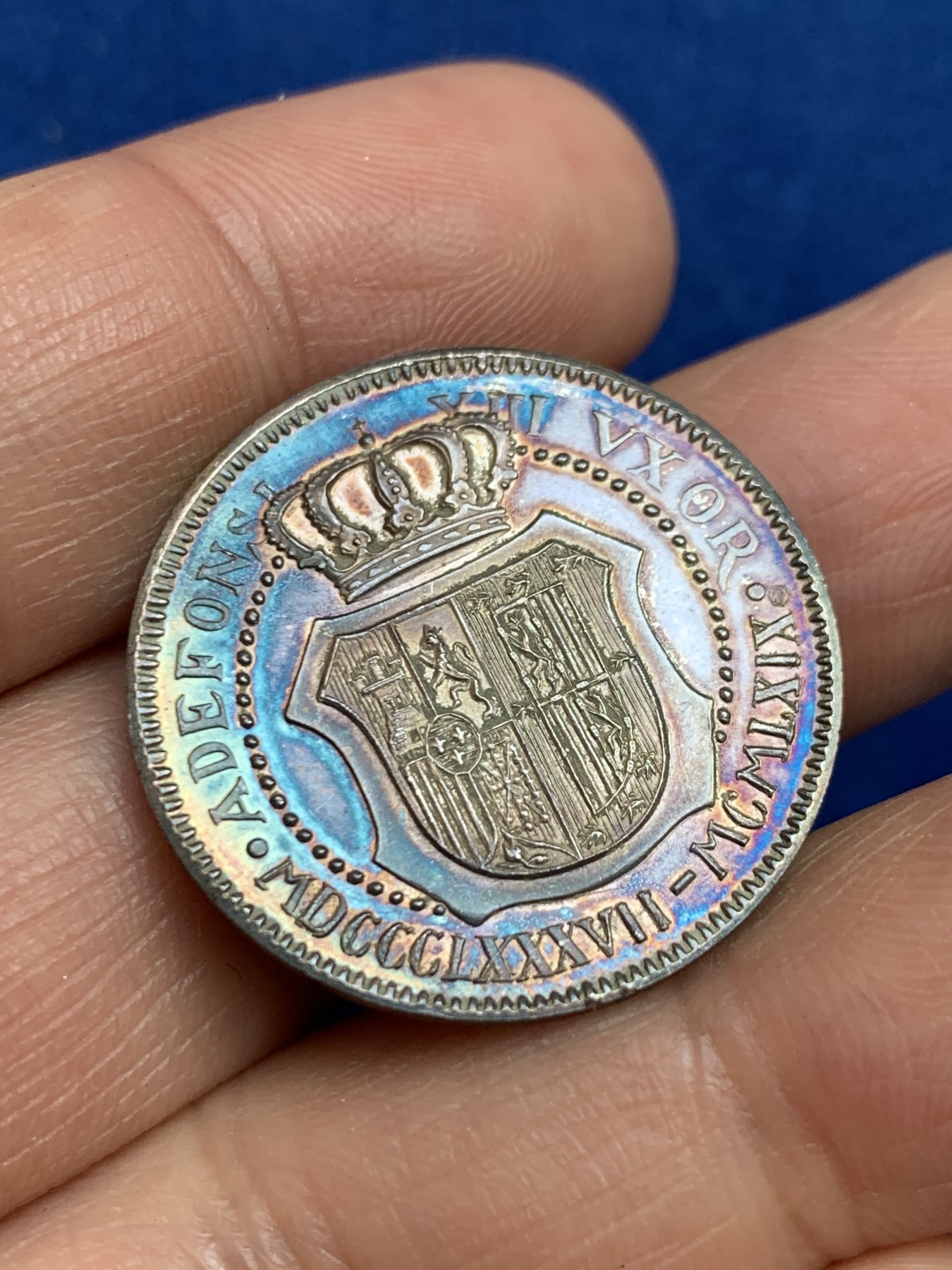 《竞宝斋》第238场-周日，周一，周二，周三 疯狂4连拍 (全场包邮) 西班牙 维多利亚·埃夫吉尼娅 925银章 7.27克 27mm