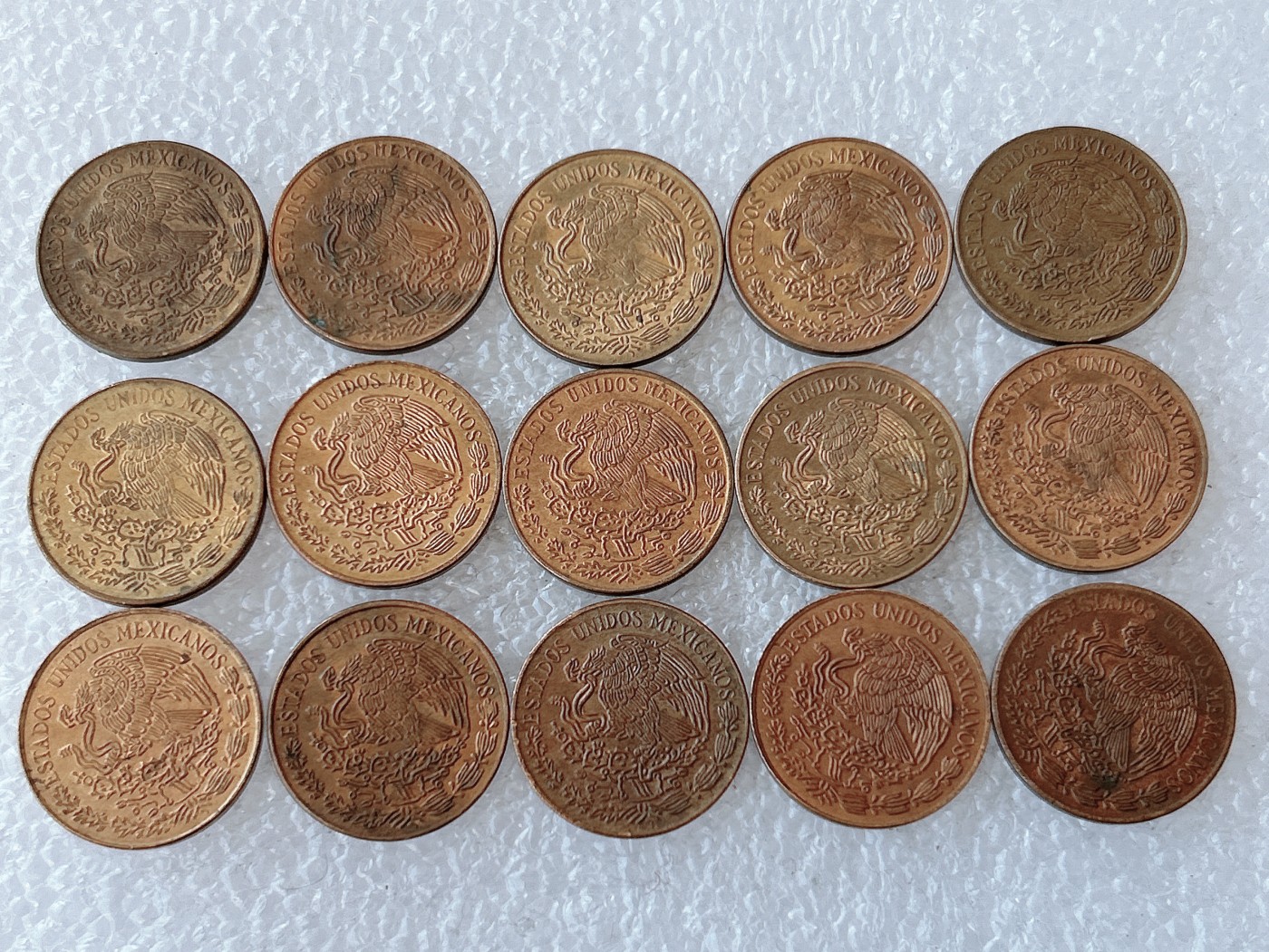 第一海外回流一元起拍收藏 本月最后一期 第61期 墨西哥70年代5分铜币 15枚