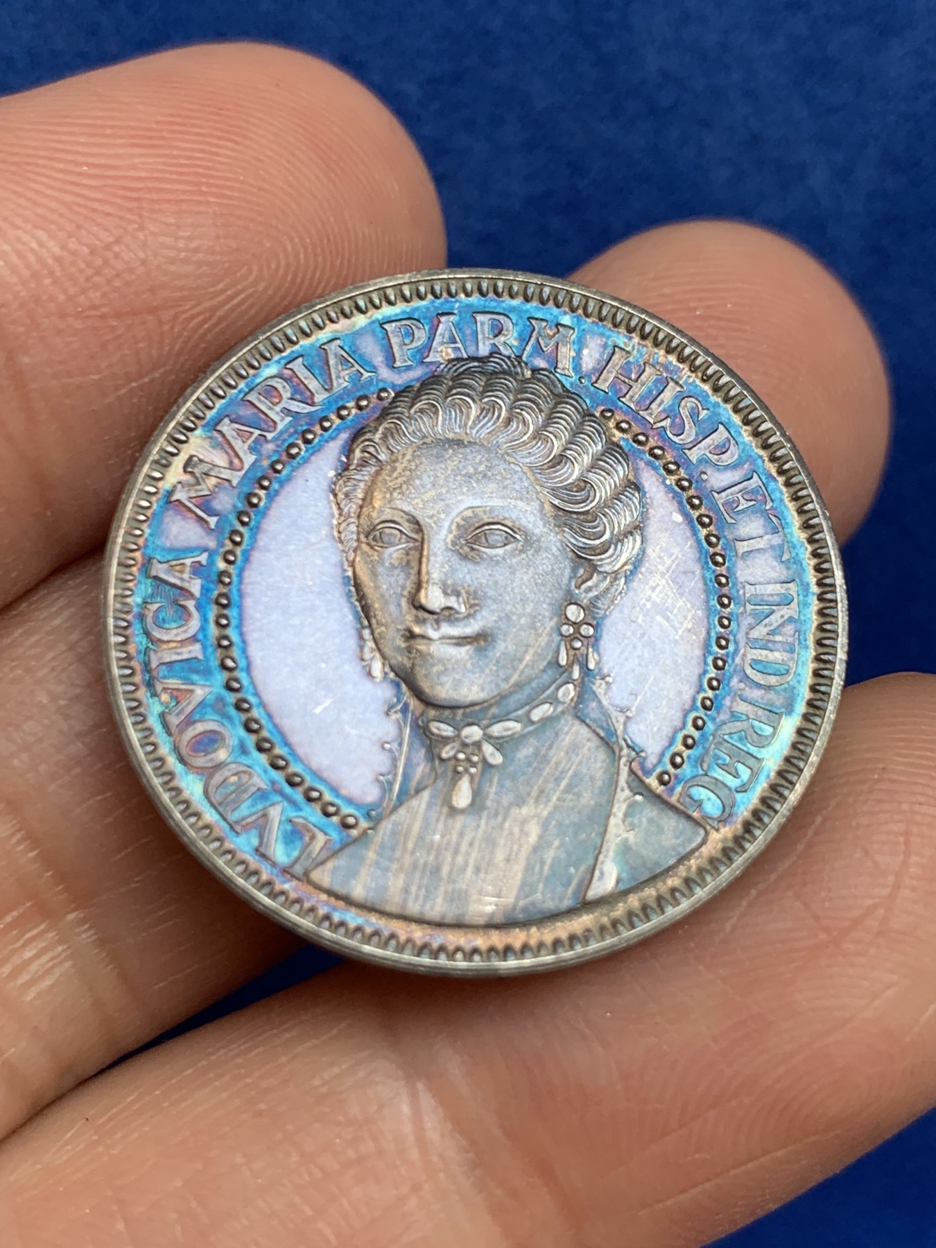 《竞宝斋》第238场-周日，周一，周二，周三 疯狂4连拍 (全场包邮) 西班牙 卢多维卡 玛丽亚 925银章 7.14克 27mm