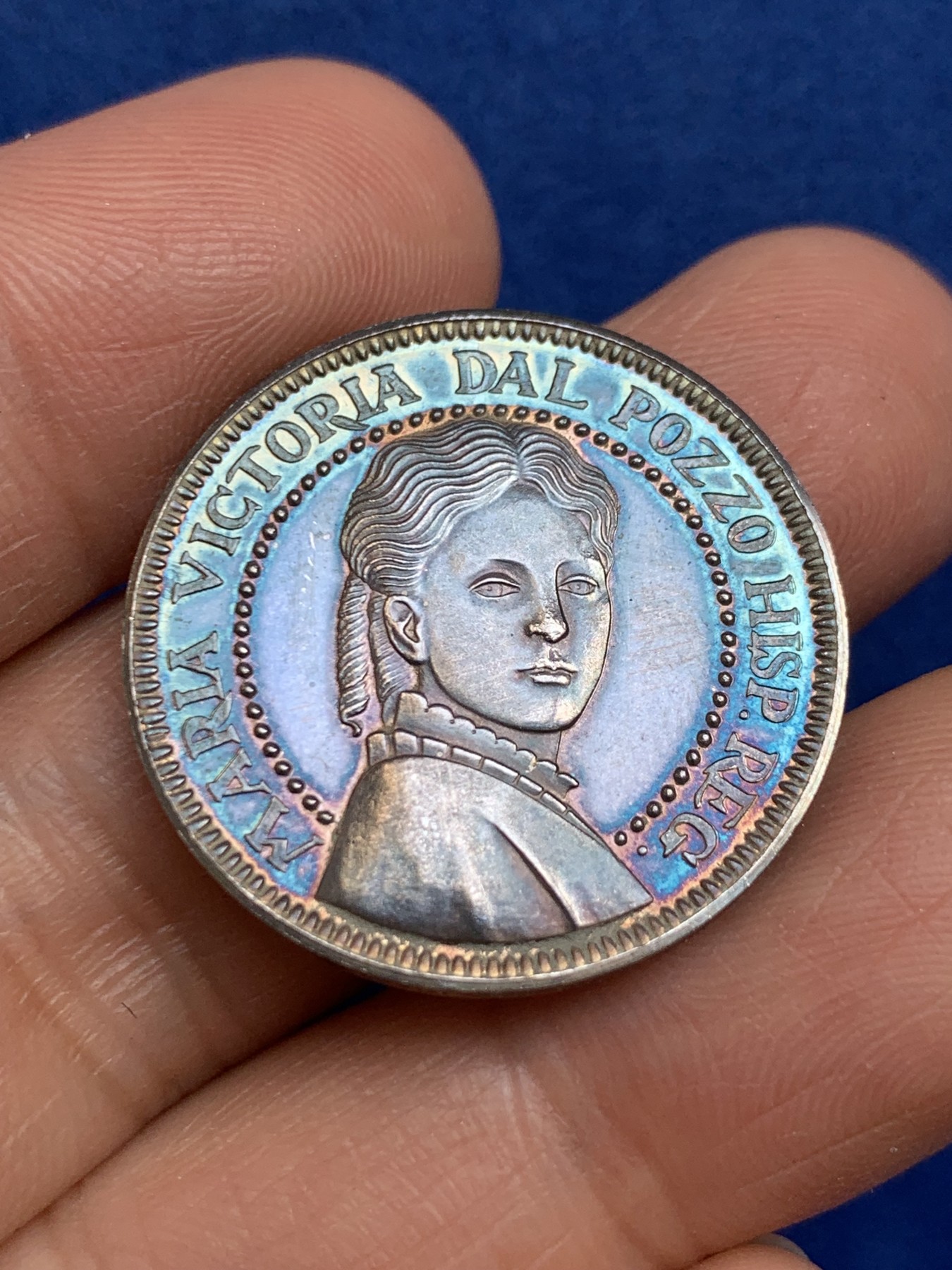 《竞宝斋》第238场-周日，周一，周二，周三 疯狂4连拍 (全场包邮) 西班牙 玛丽亚 维多利亚 925银章 7.29克 27mm