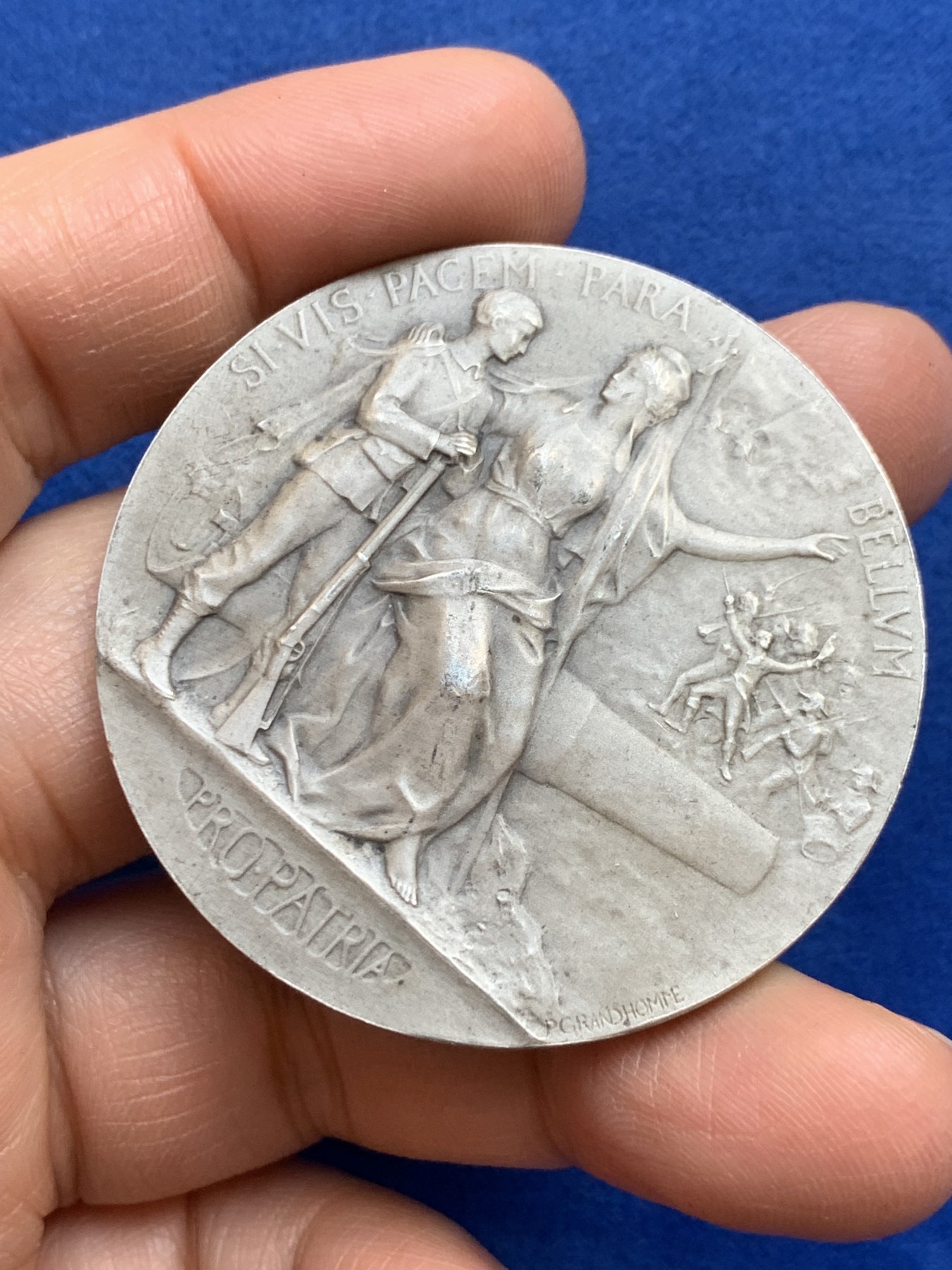 《竞宝斋》第238场-周日，周一，周二，周三 疯狂4连拍 (全场包邮) 法国十九世纪 战役奖章 银制 62克 49.9mm