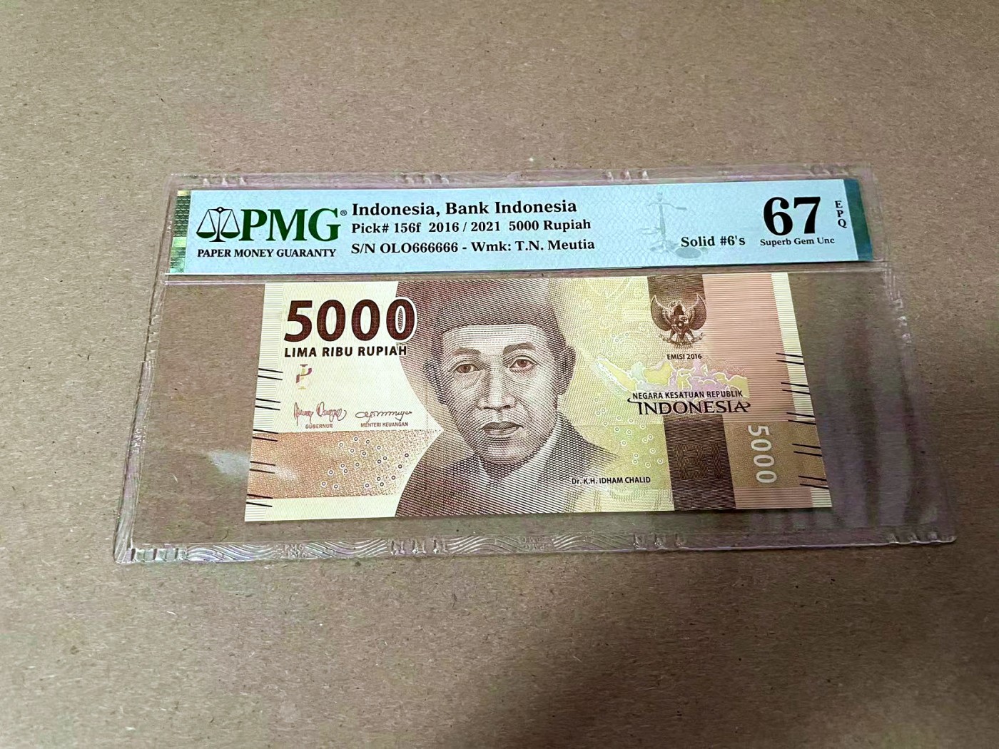 【Blue Auction】✨世界纸币精拍第425期【精】 【全同6】印尼 2021年5000卢比 PMG67EPQ 