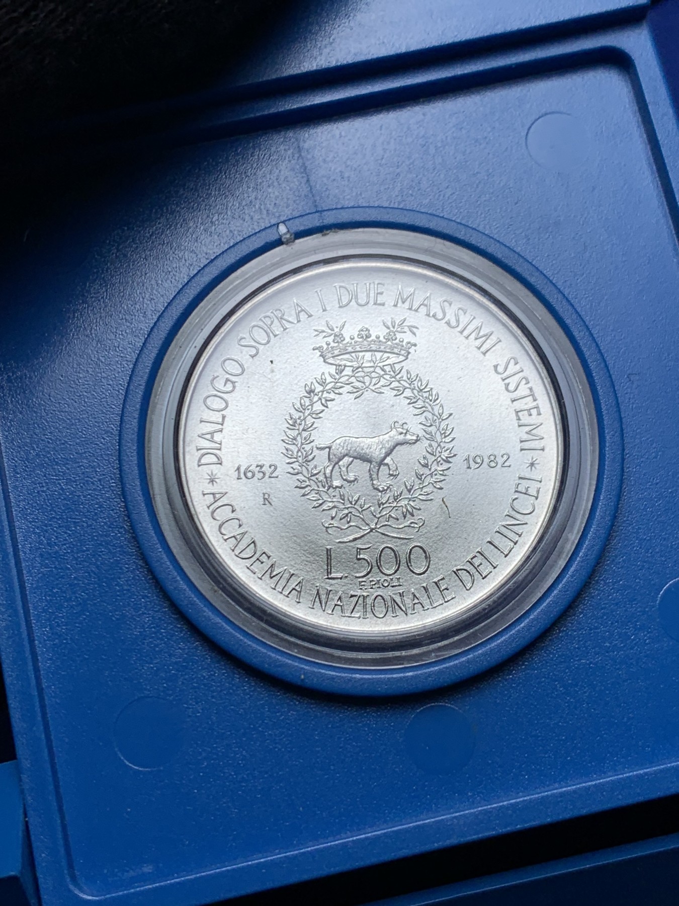 《竞宝斋》第238场-周日，周一，周二，周三 疯狂4连拍 (全场包邮) 意大利 1982年 著名人物纪念 500里拉 银币