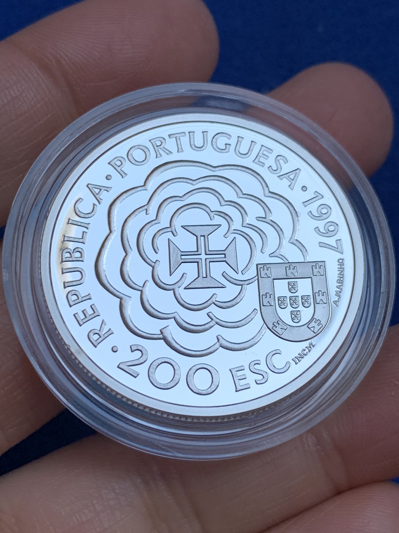 《竞宝斋》第238场-周日，周一，周二，周三 疯狂4连拍 (全场包邮) 葡萄牙1997年发现新大陆航海家系列200埃斯库多精制大银币  单枚26.5克 925银