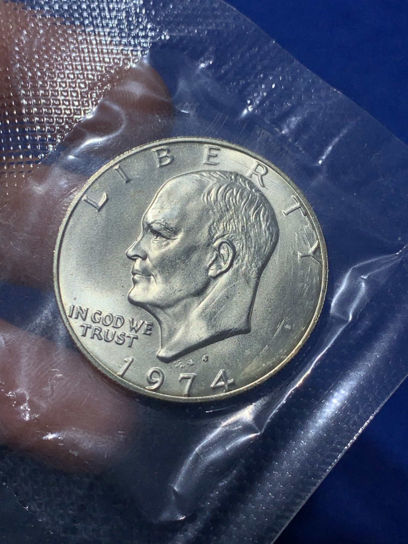 《竞宝斋》第238场-周日，周一，周二，周三 疯狂4连拍 (全场包邮) 美国1974-S 艾森豪威尔 1元美国银币 封装