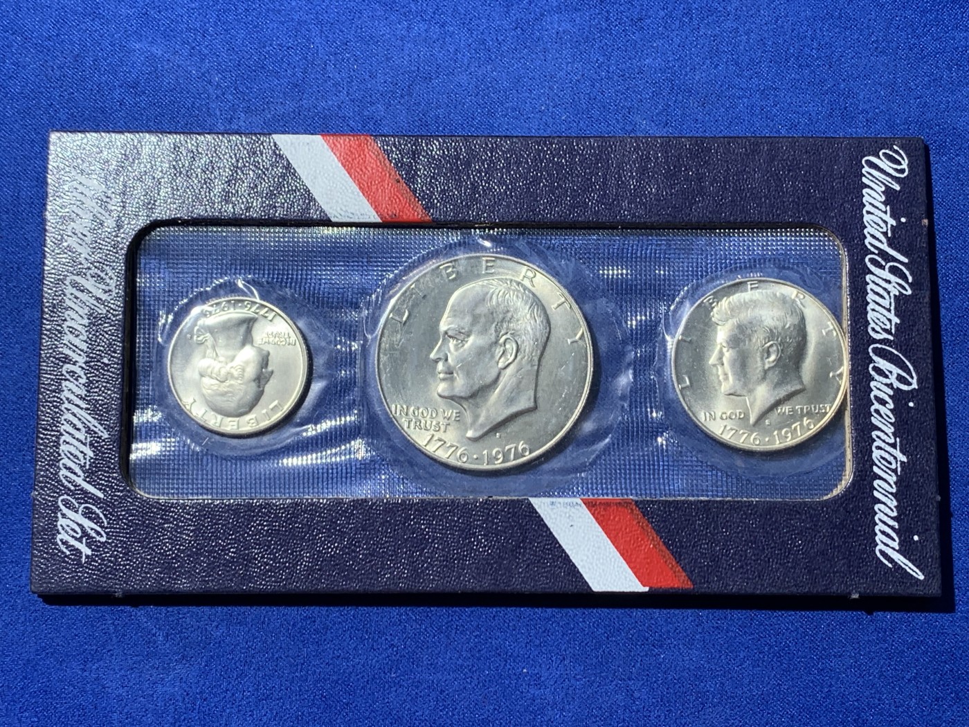 《竞宝斋》第238场-周日，周一，周二，周三 疯狂4连拍 (全场包邮) 美国1976年独立200周年纪念银币三枚套