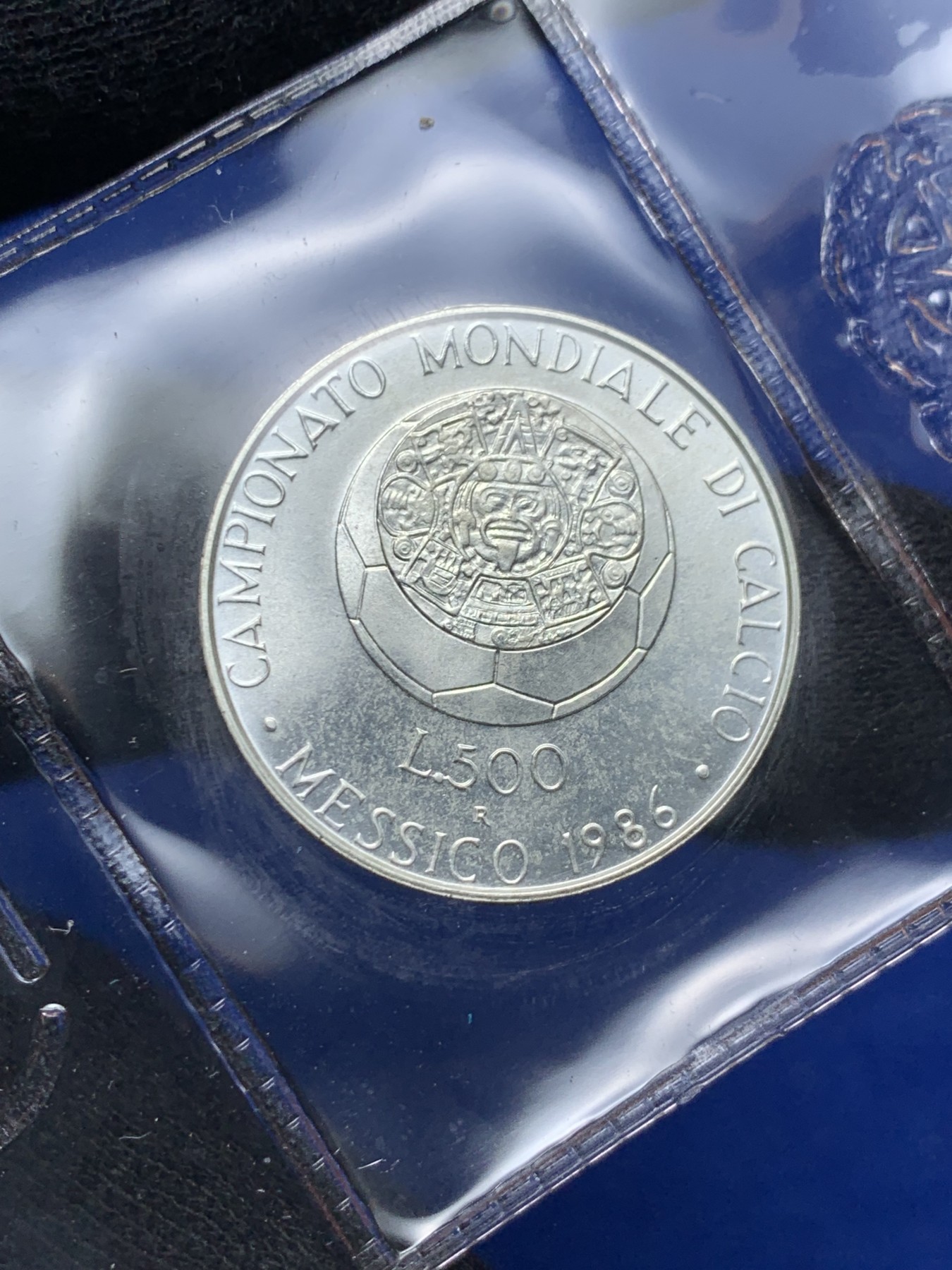 《竞宝斋》第238场-周日，周一，周二，周三 疯狂4连拍 (全场包邮) 封装 意大利1986年 世界杯纪念 500里拉银币