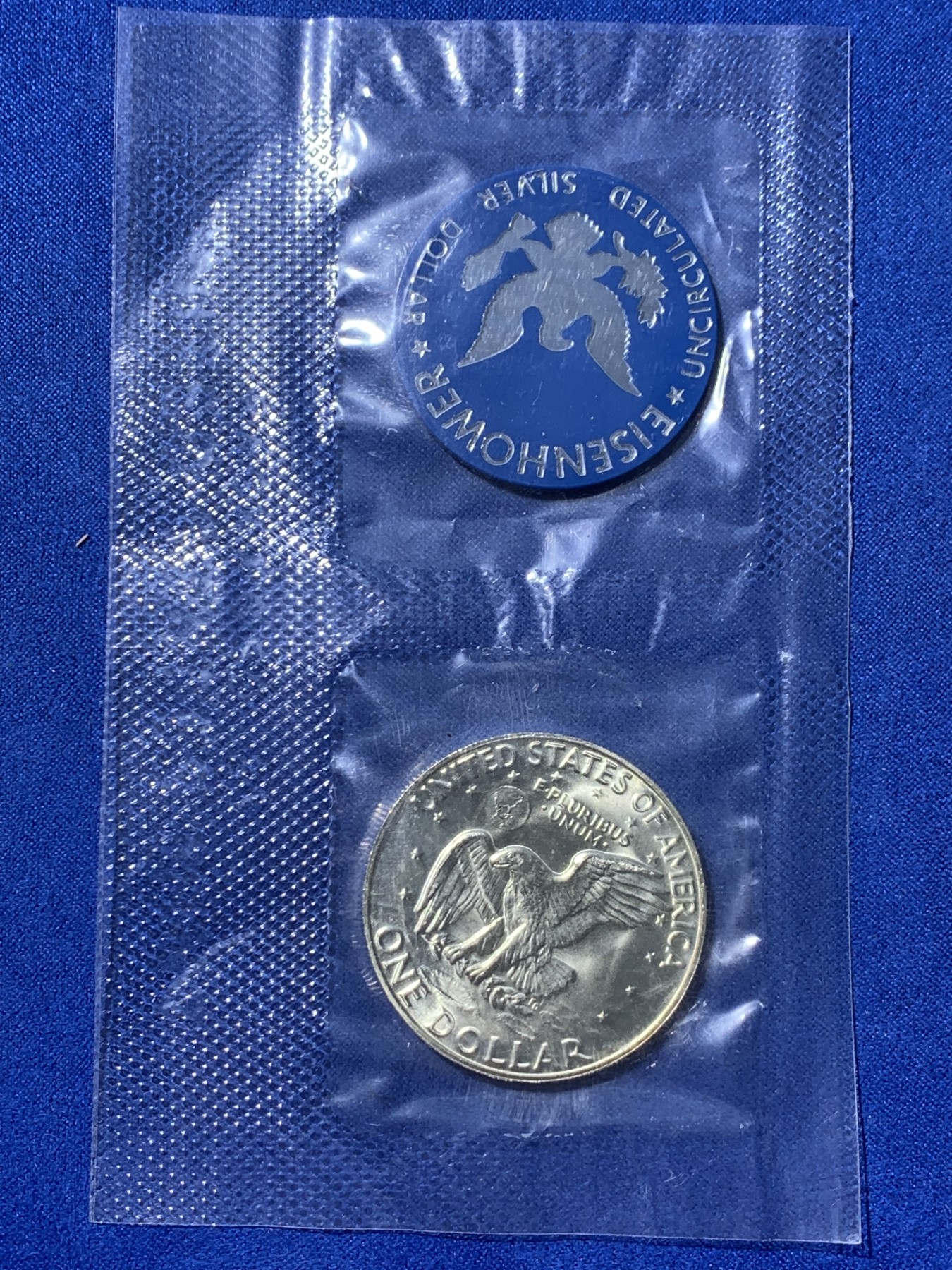 《竞宝斋》第238场-周日，周一，周二，周三 疯狂4连拍 (全场包邮) 美国1974-S 艾森豪威尔 1元美国银币 封装