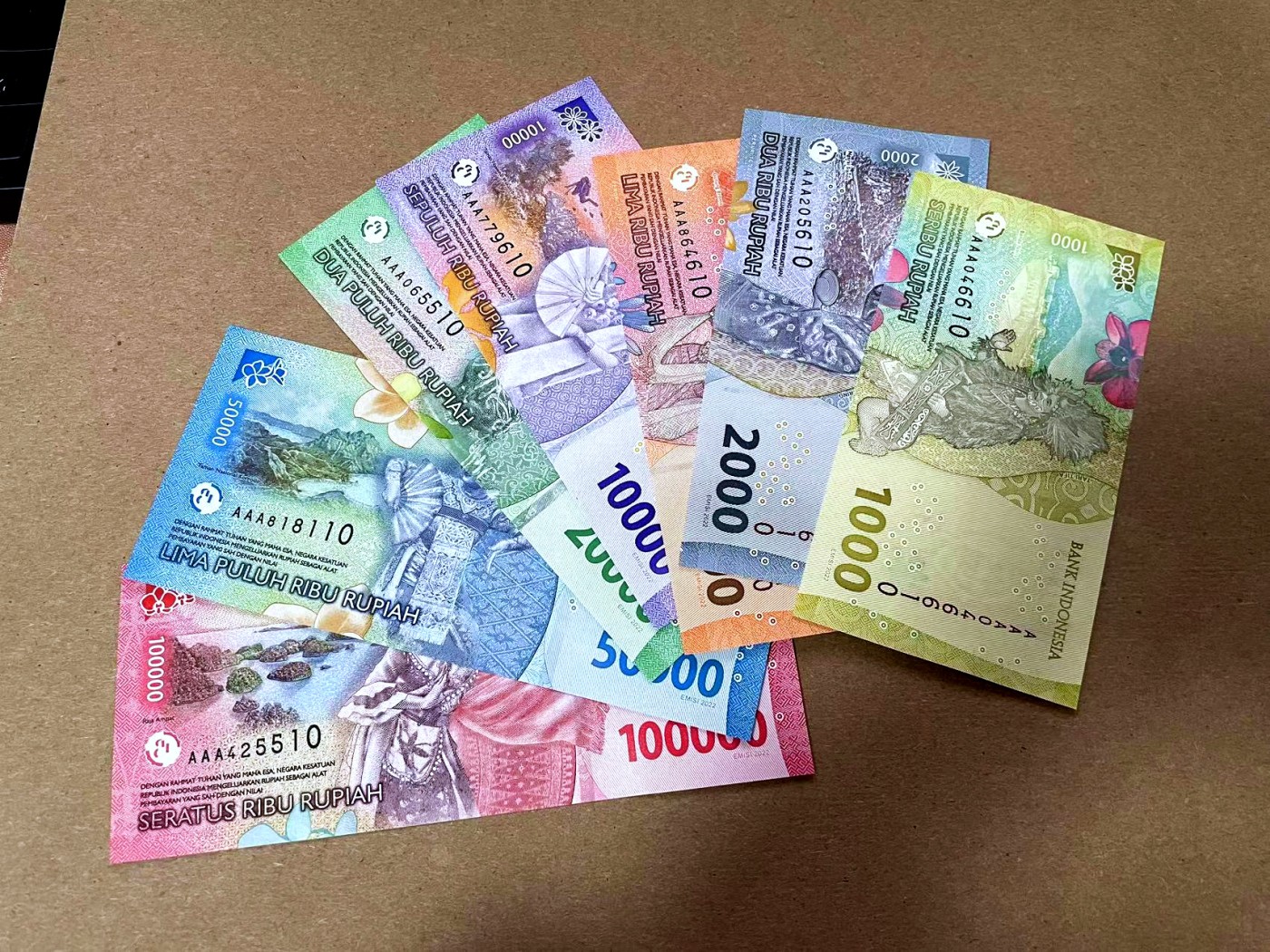 【Blue Auction】✨世界纸币精拍第425期【精】 【一组7张尾2同全套AAA首发】印尼 新版 1000-100000卢比一组 全新UNC