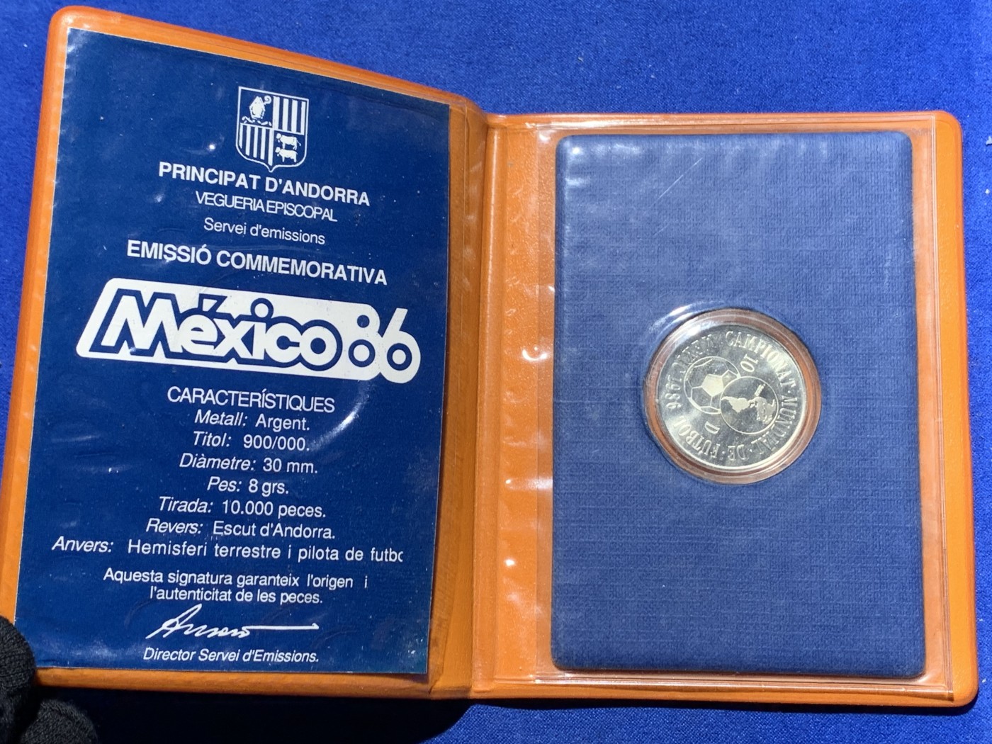 《竞宝斋》第238场-周日，周一，周二，周三 疯狂4连拍 (全场包邮) 安道尔 1986年10第纳尔  墨西哥世界杯 银币