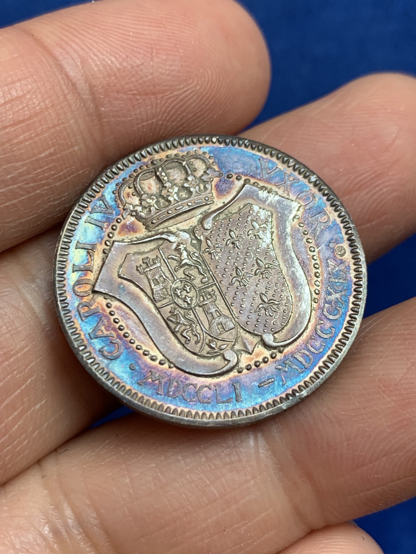 《竞宝斋》第238场-周日，周一，周二，周三 疯狂4连拍 (全场包邮) 西班牙 卢多维卡 玛丽亚 925银章 7.14克 27mm