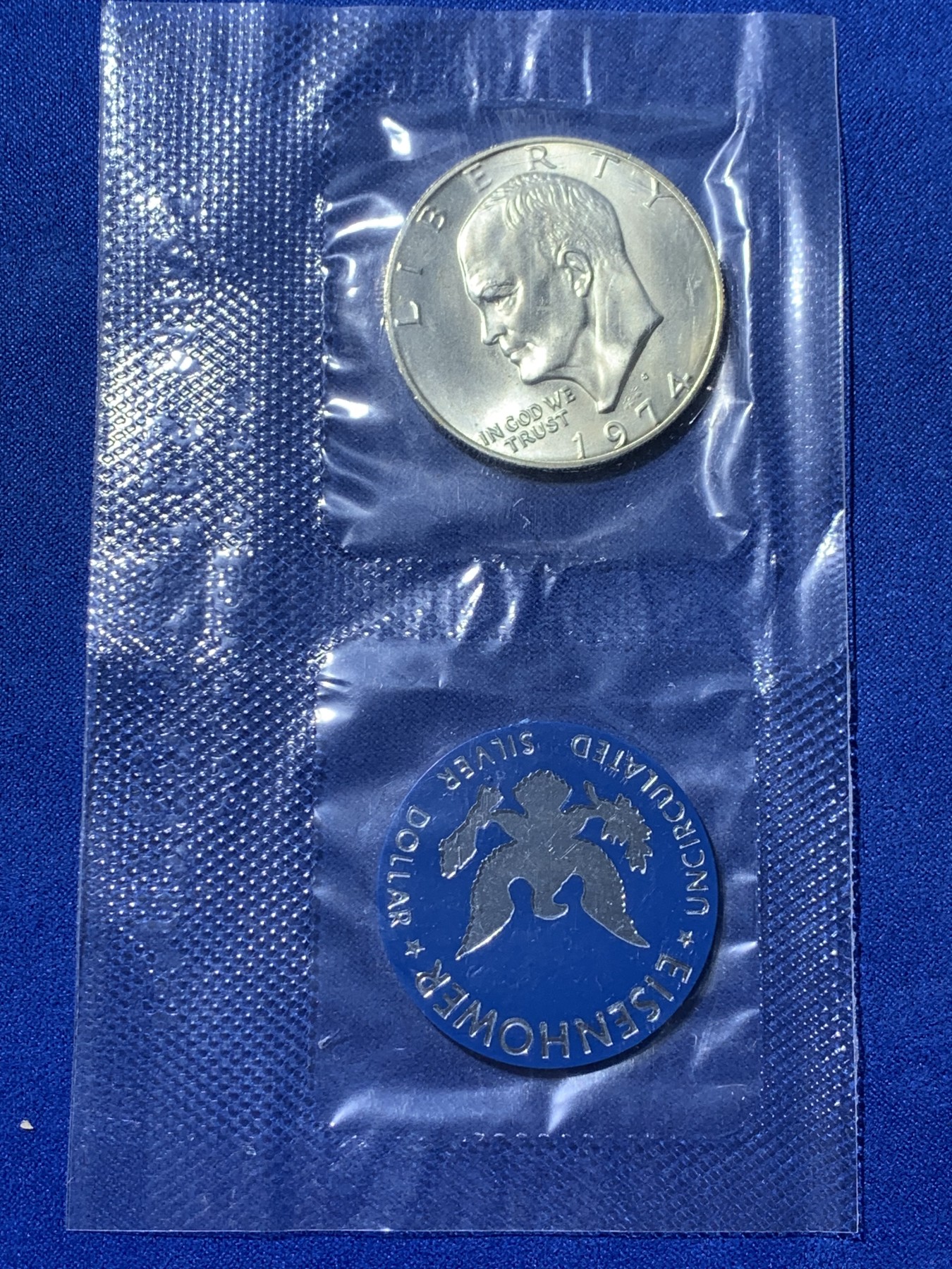 《竞宝斋》第238场-周日，周一，周二，周三 疯狂4连拍 (全场包邮) 美国1974-S 艾森豪威尔 1元美国银币 封装