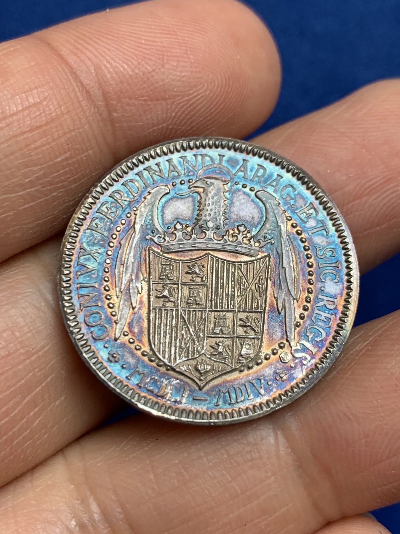 《竞宝斋》第238场-周日，周一，周二，周三 疯狂4连拍 (全场包邮) 西班牙 伊丽莎白 卡斯蒂利亚 925银章 7.13克 27mm