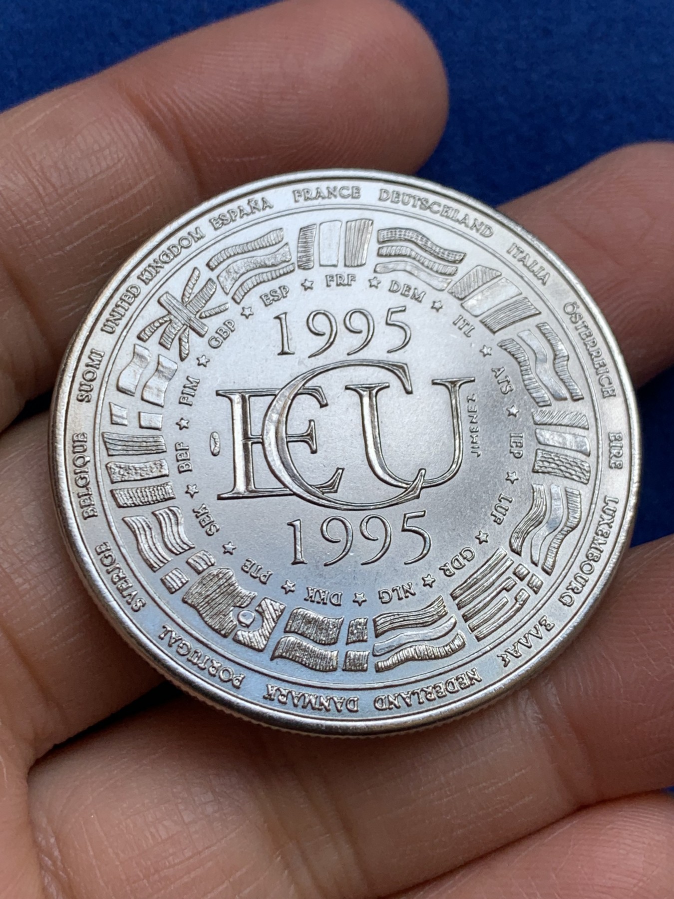 《竞宝斋》第238场-周日，周一，周二，周三 疯狂4连拍 (全场包邮) 法国 1995年 艾古镍币 30.17克 41.1mm