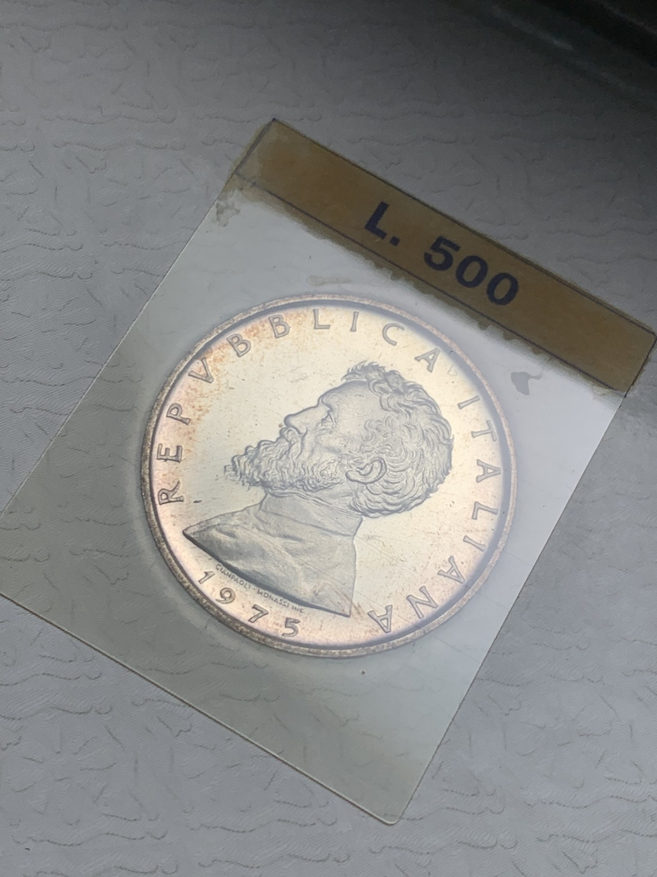 《竞宝斋》第238场-周日，周一，周二，周三 疯狂4连拍 (全场包邮) 意大利1975年500里拉米开朗基罗原册 带环彩 很好看