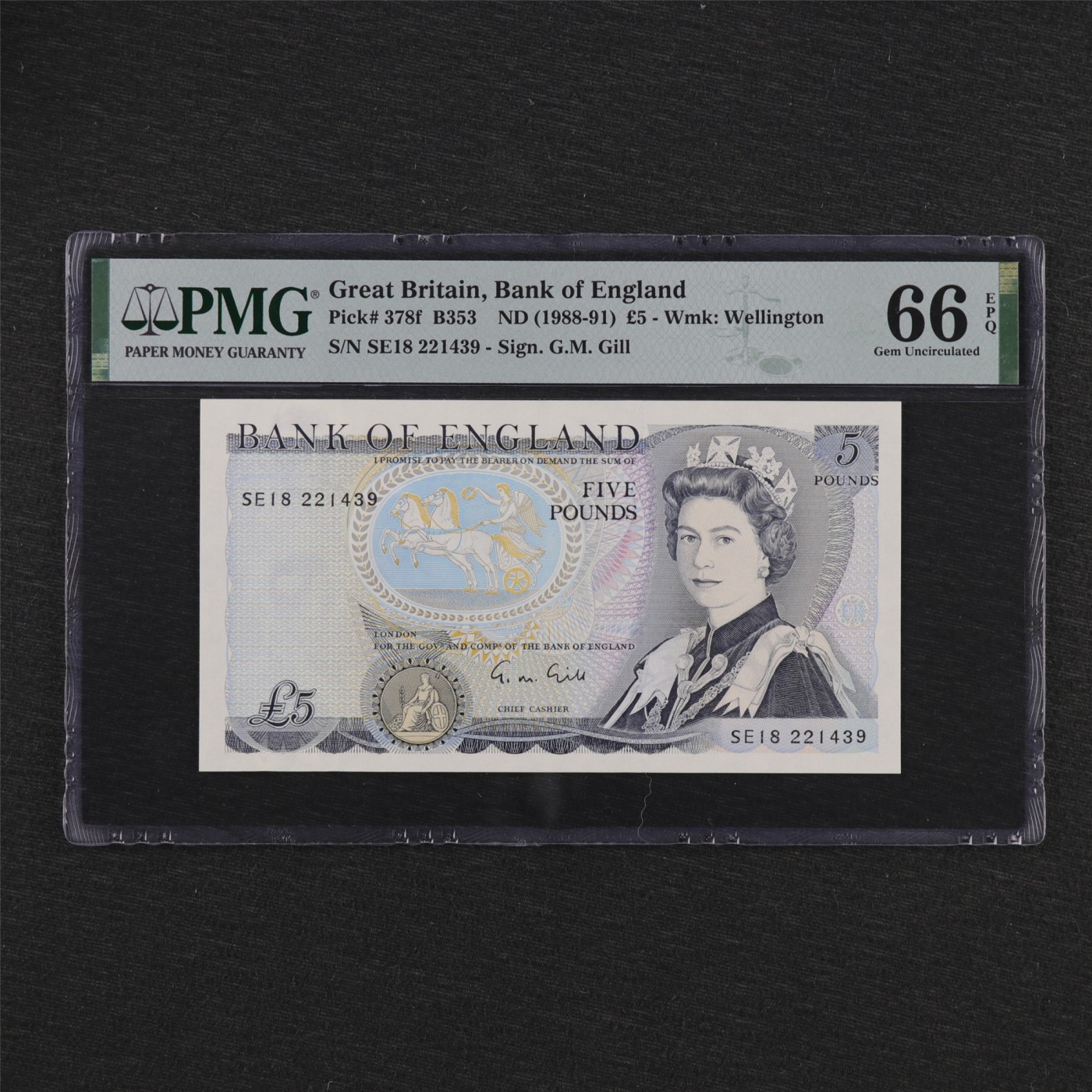 【亘邦集藏】第185期拍卖 1988-91年 英国5镑女王钞 PMG 66EPQ SE18 221439