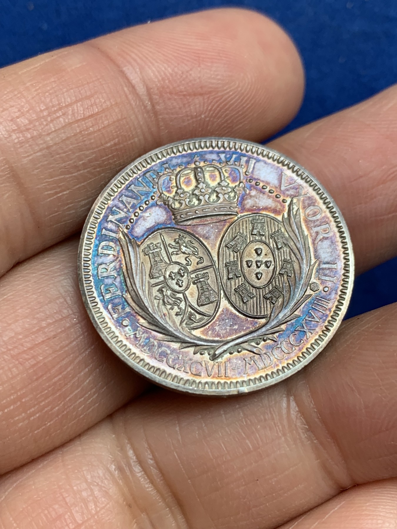 《竞宝斋》第238场-周日，周一，周二，周三 疯狂4连拍 (全场包邮) 西班牙 玛丽亚 伊莎贝拉 925银章 7.33克 27mm