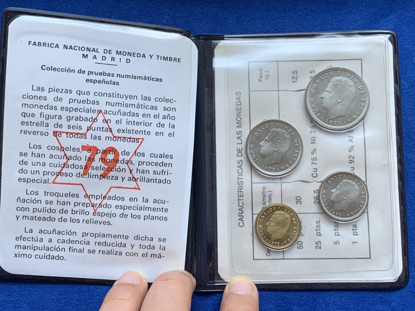 《竞宝斋》第238场-周日，周一，周二，周三 疯狂4连拍 (全场包邮) 册子装 西班牙 1979年胡安卡洛斯一世 4枚套币 造币厂封装