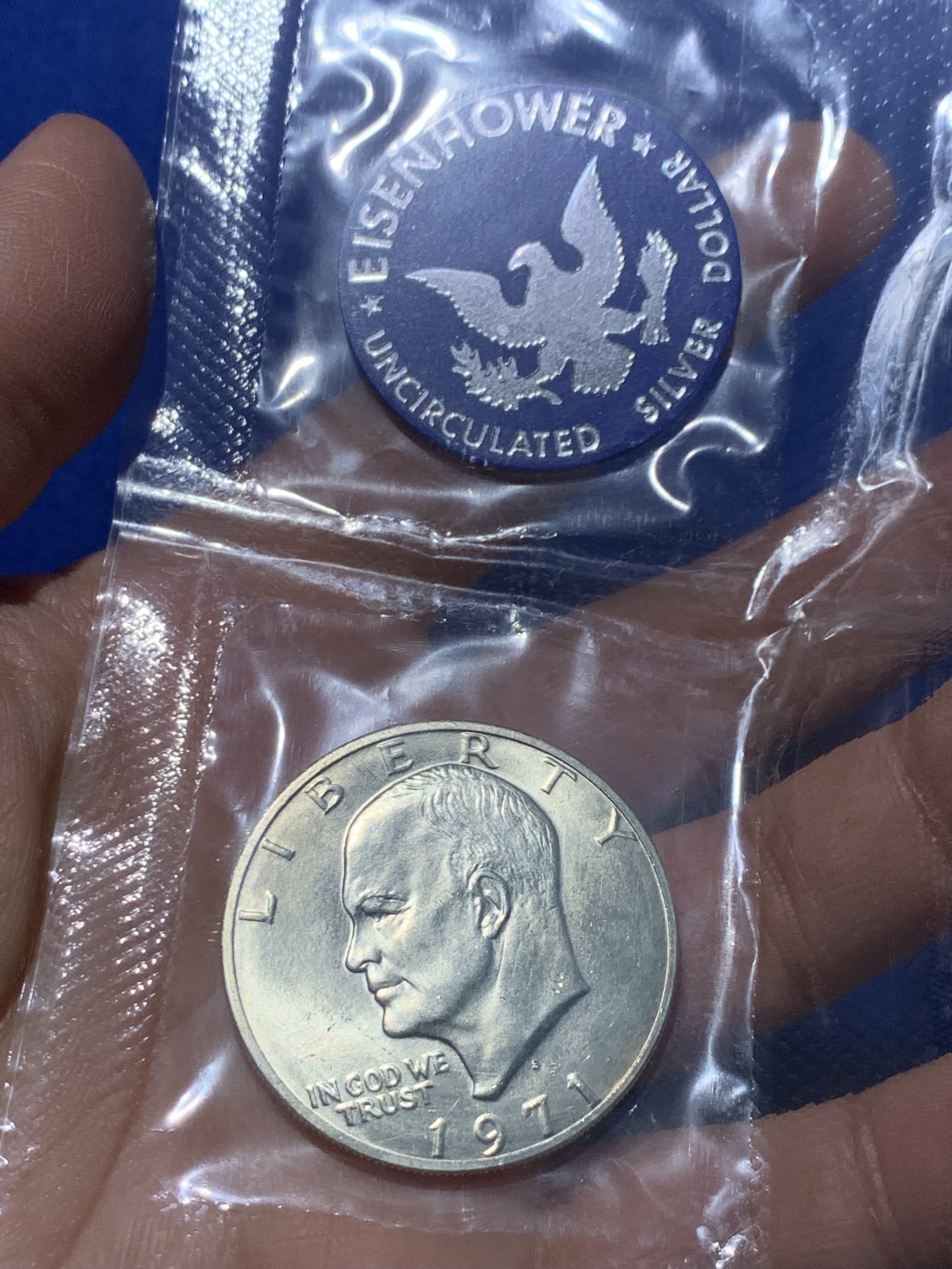 《竞宝斋》第238场-周日，周一，周二，周三 疯狂4连拍 (全场包邮) 美国1971-S 艾森豪威尔 1元美国银币 封装