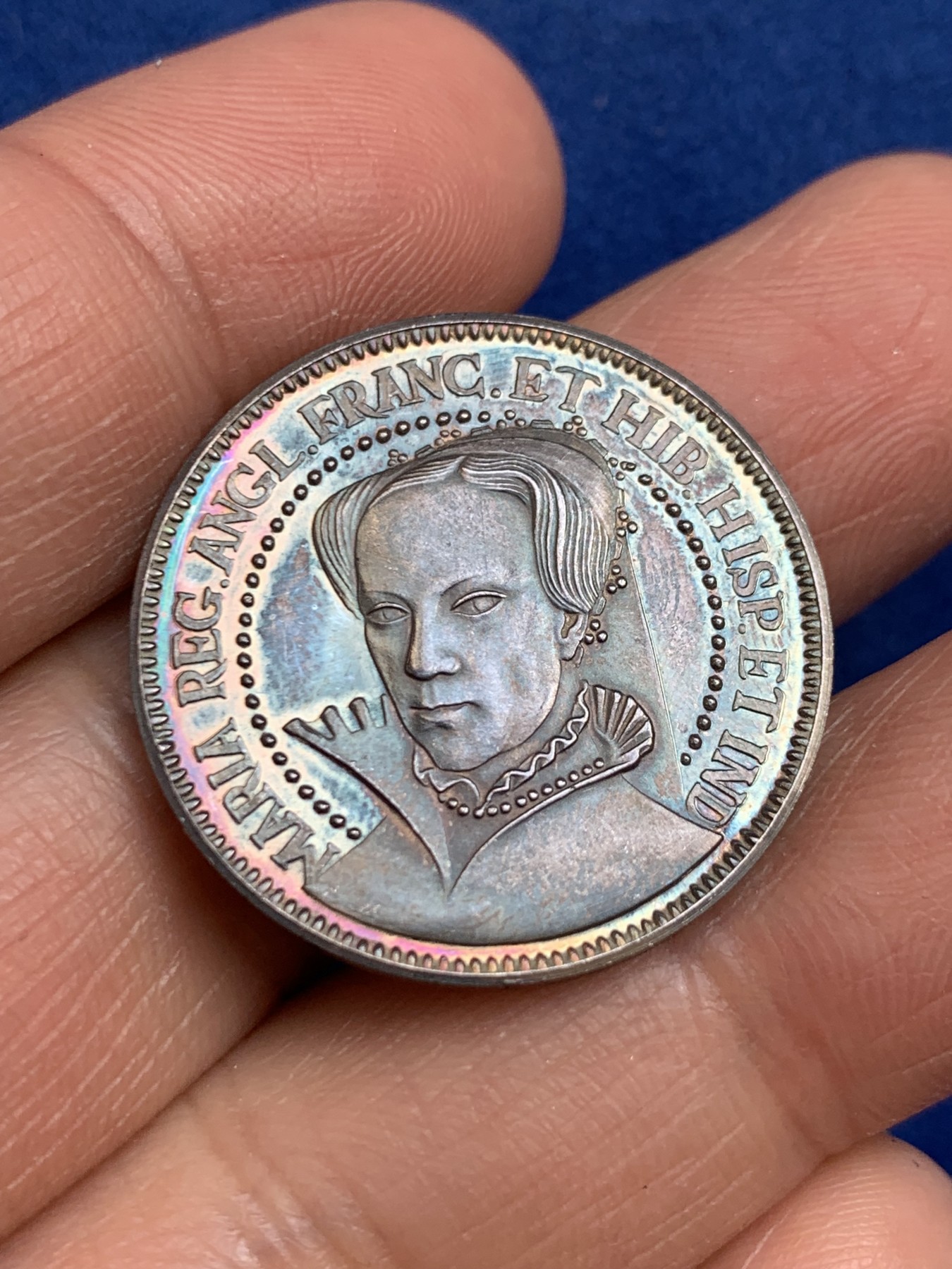 《竞宝斋》第238场-周日，周一，周二，周三 疯狂4连拍 (全场包邮) 西班牙 玛丽亚 安洁拉 925银章 7.33克 27mm