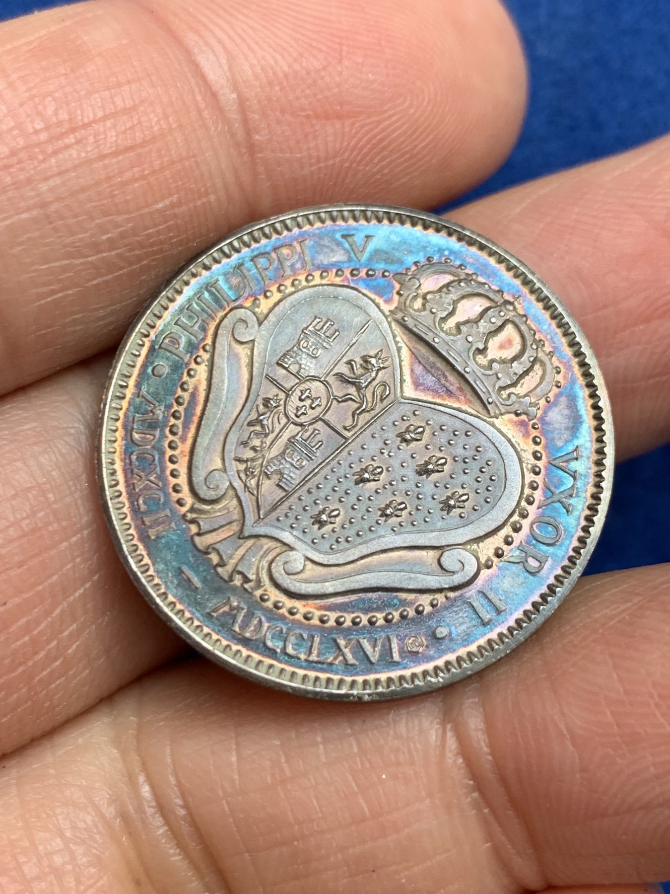 《竞宝斋》第238场-周日，周一，周二，周三 疯狂4连拍 (全场包邮) 西班牙伊丽莎白 法尔内斯 925银章 7.16克 27.1mm