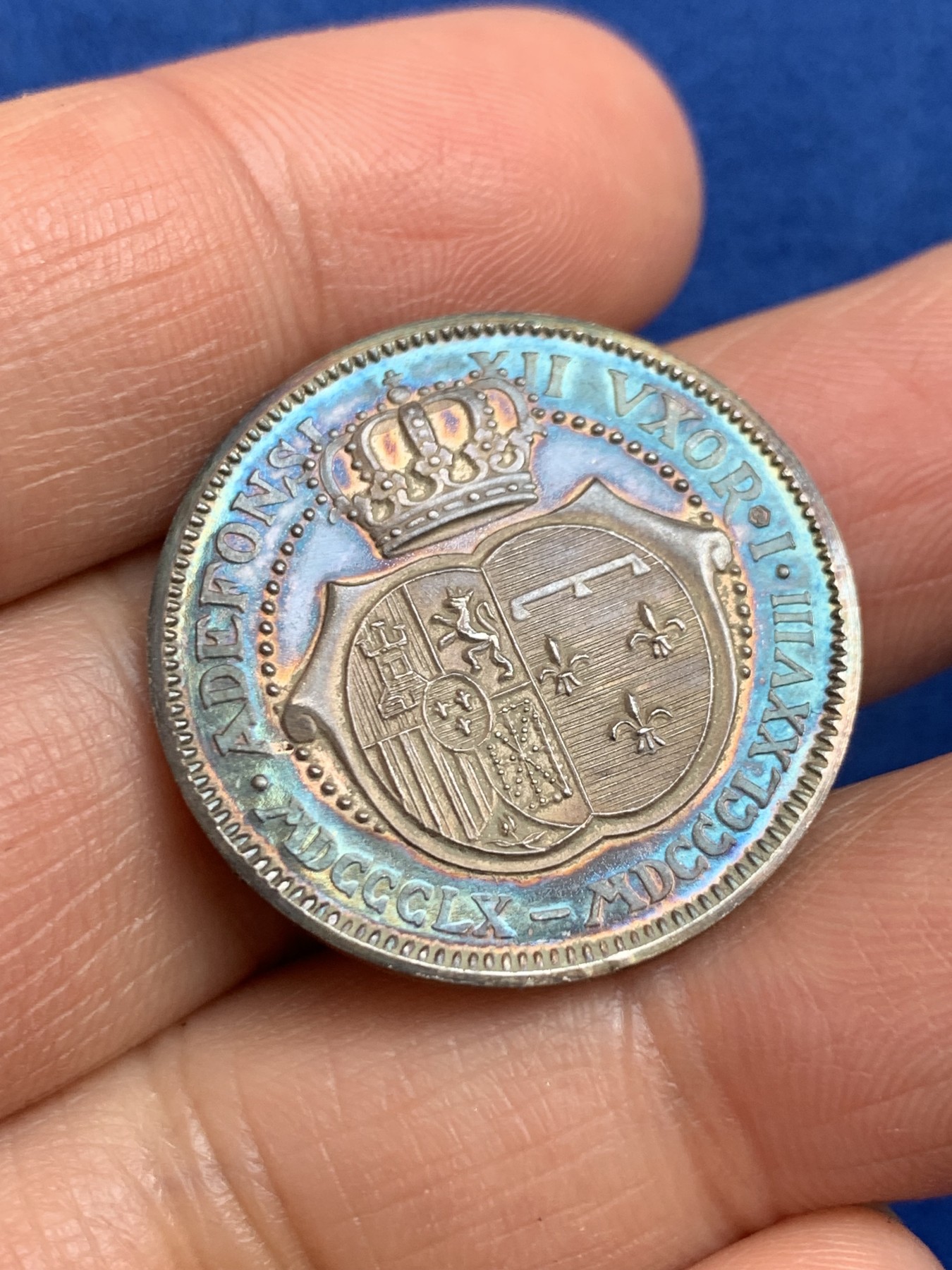 《竞宝斋》第238场-周日，周一，周二，周三 疯狂4连拍 (全场包邮) 西班牙玛丽亚·梅赛德斯 925银章 7.16克 27.1mm