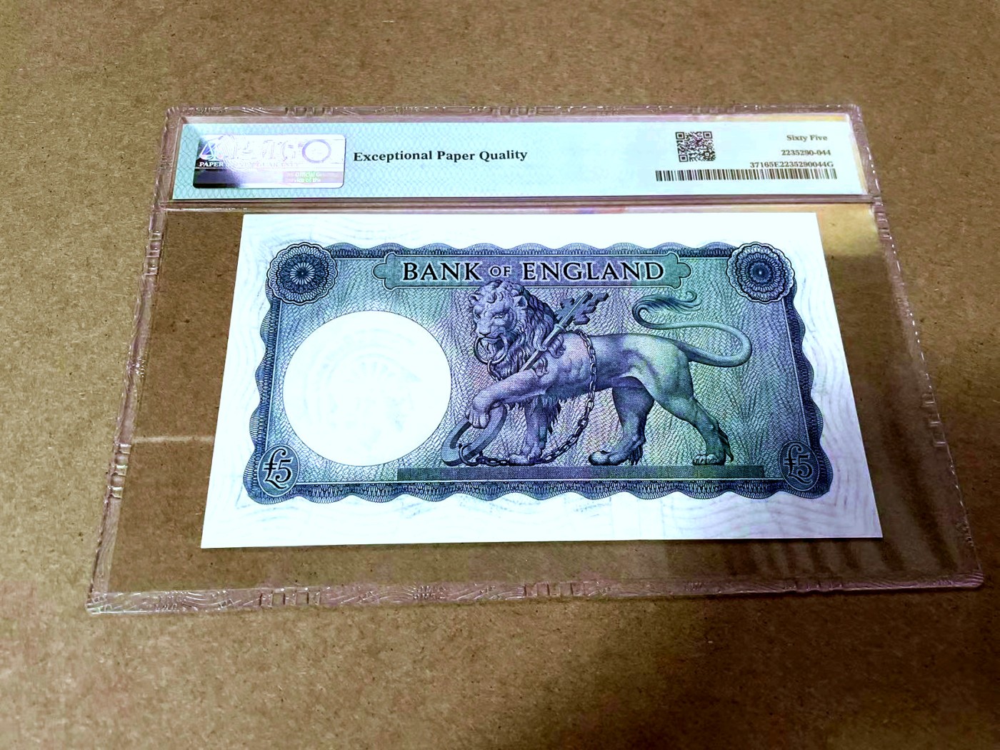 【Blue Auction】✨世界纸币精拍第425期【精】 英国 B序列 1957-67年5镑 PMG65EPQ 