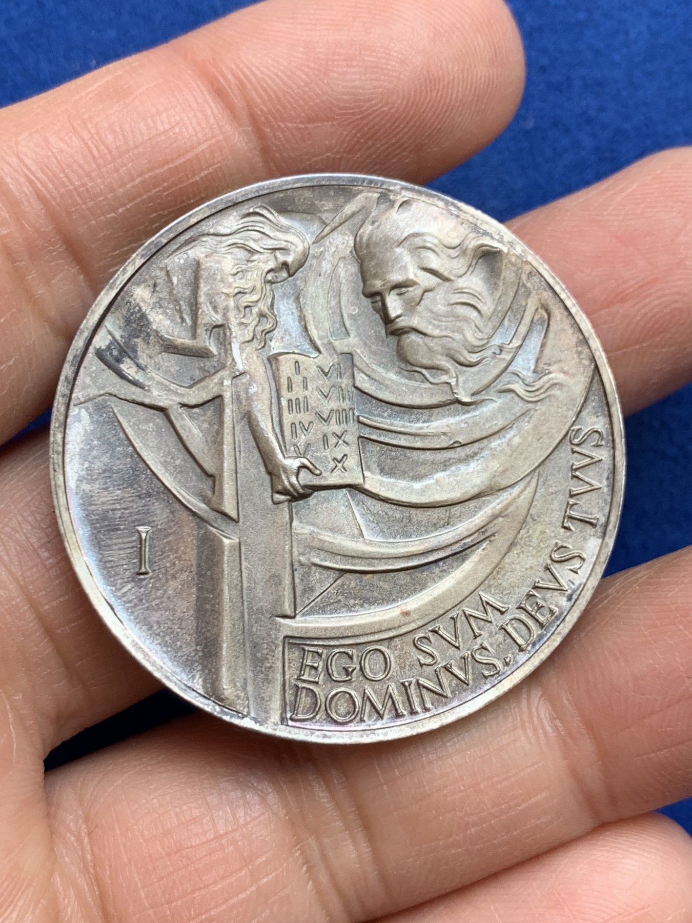 《竞宝斋》第238场-周日，周一，周二，周三 疯狂4连拍 (全场包邮) 西班牙 音乐勋章 银制 25.76克 40.1mm