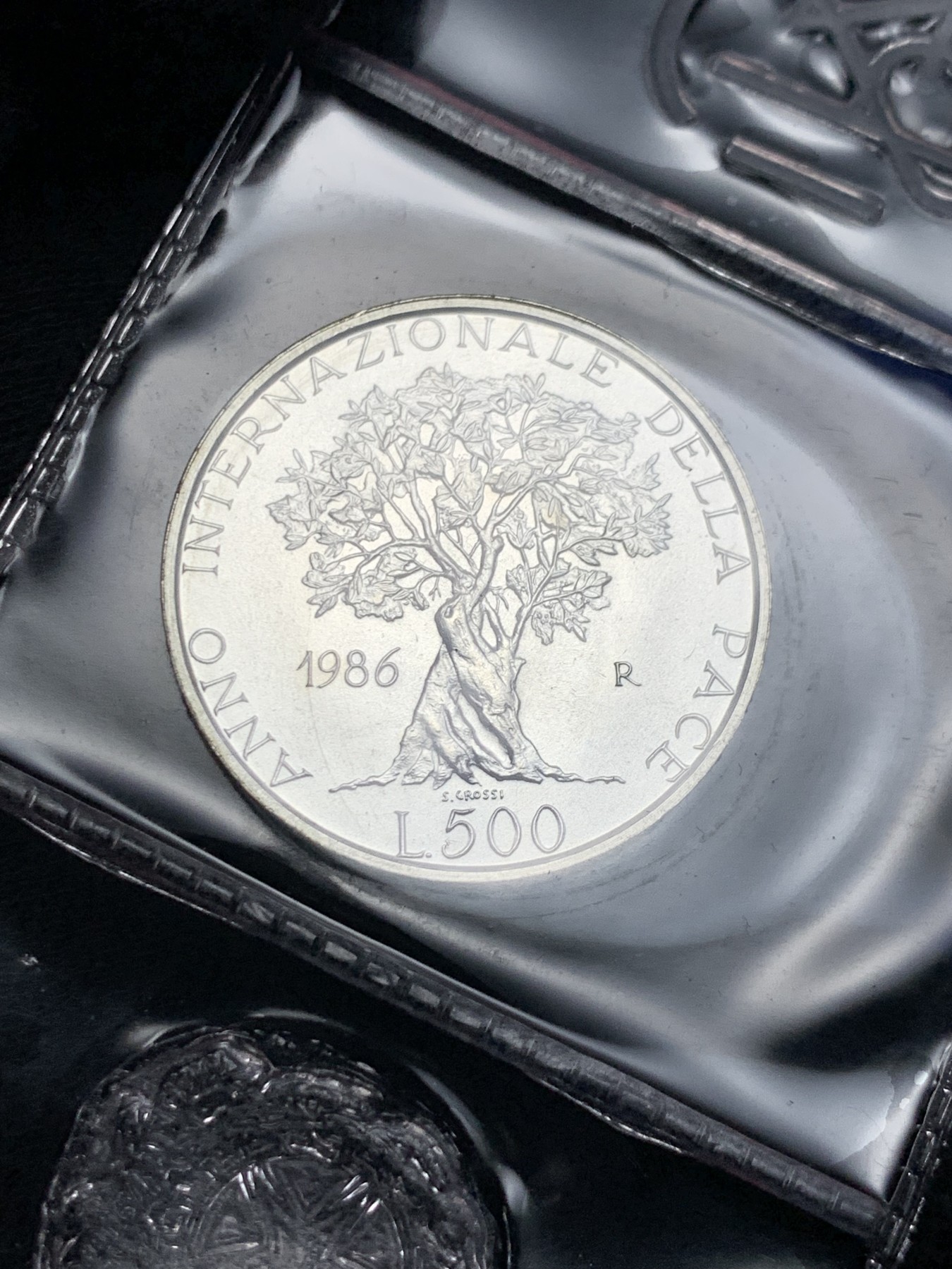 《竞宝斋》第238场-周日，周一，周二，周三 疯狂4连拍 (全场包邮) 意大利 1986年 500里拉银币 和平之树 