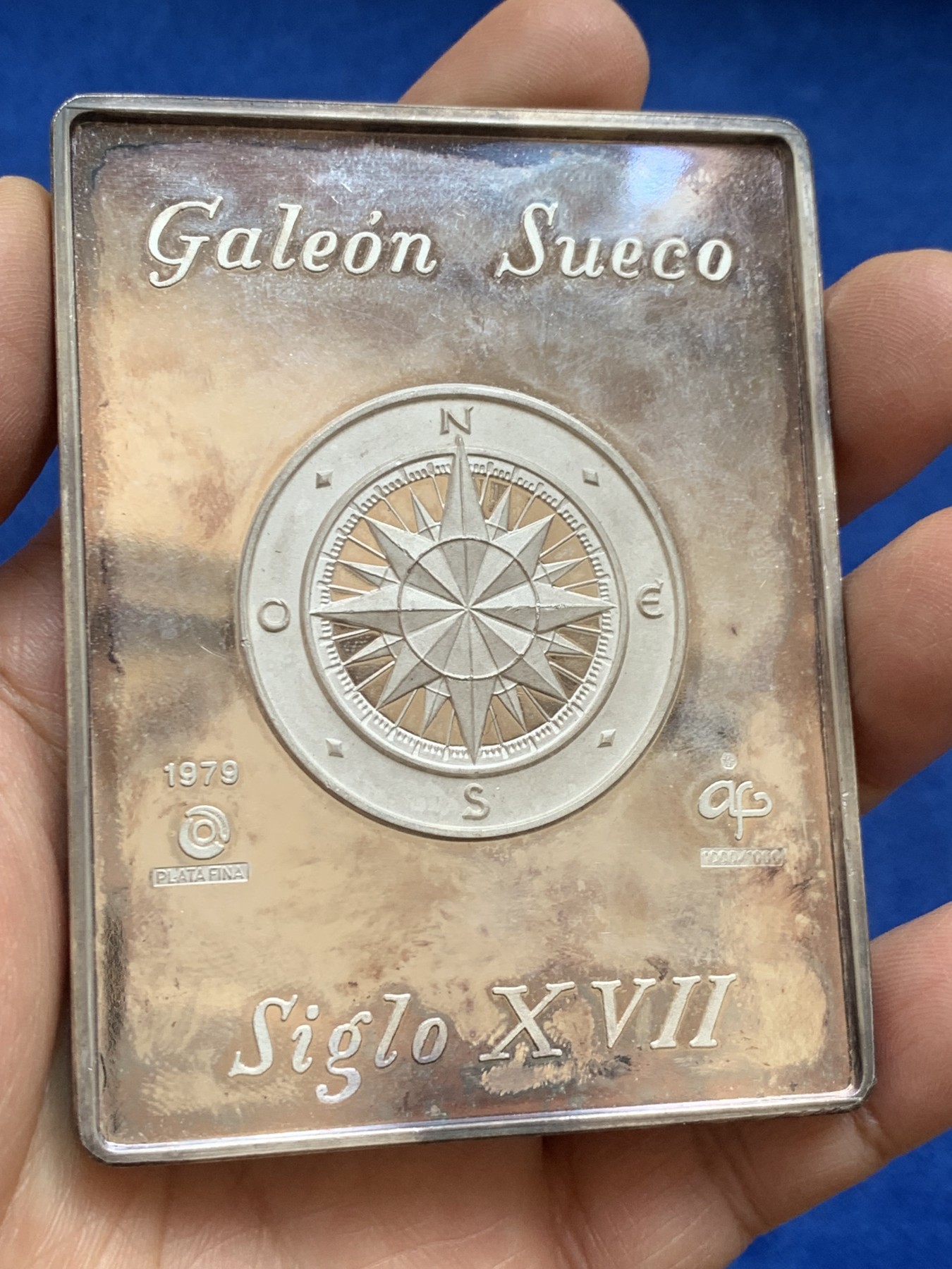 《竞宝斋》第238场-周日，周一，周二，周三 疯狂4连拍 (全场包邮) 瑞典大帆船 1979年 方形银章 175.17克 65.3*85.2mm