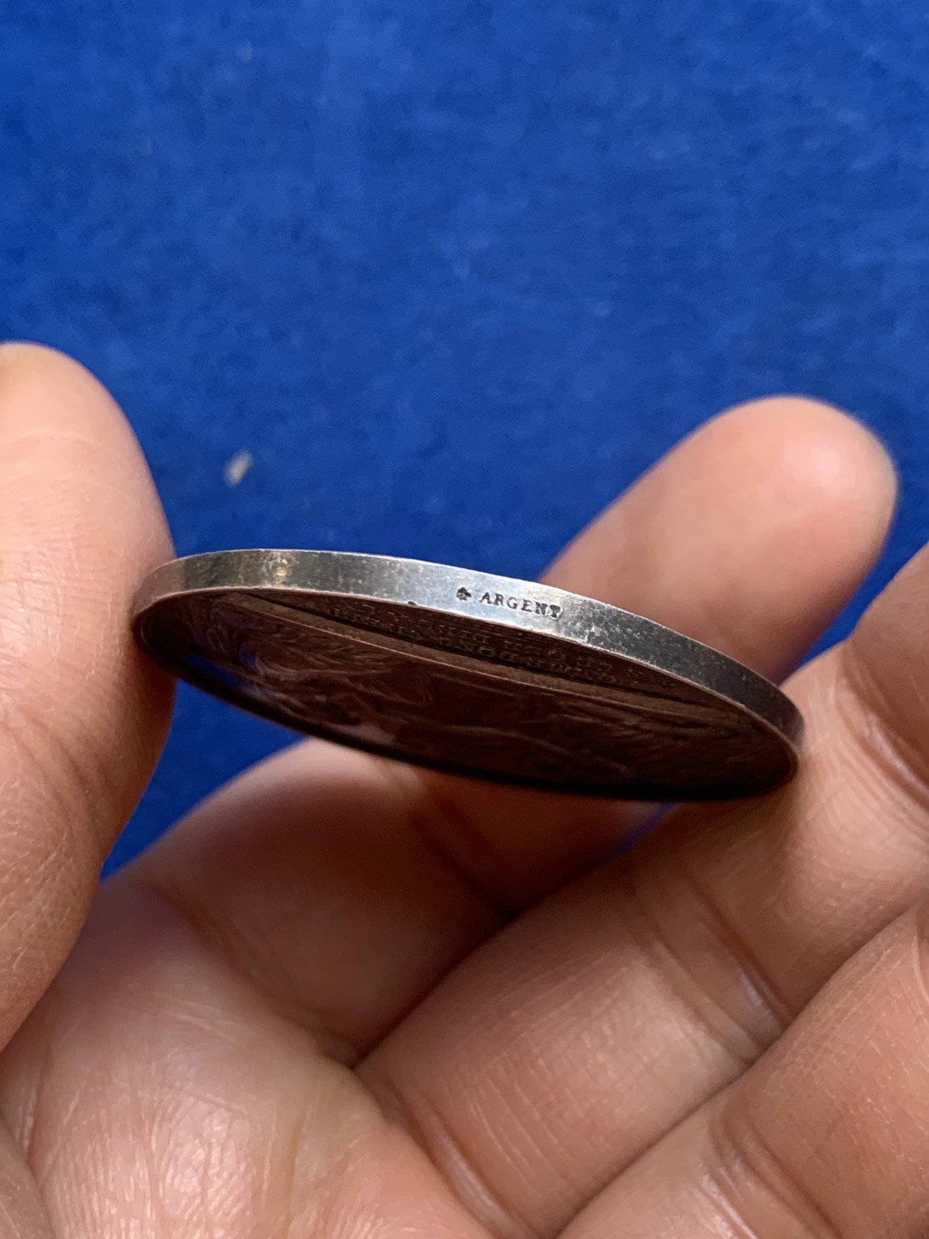 《竞宝斋》第238场-周日，周一，周二，周三 疯狂4连拍 (全场包邮) 法国 二十世纪初 结婚银章 24.82克 39.3mm