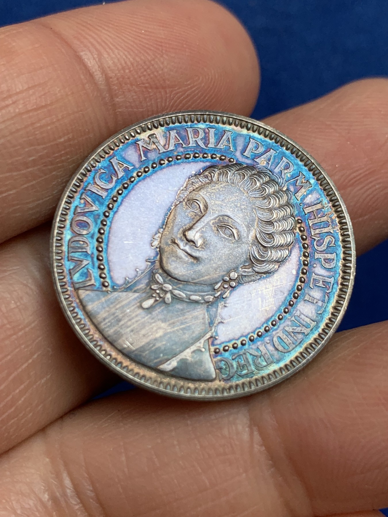 《竞宝斋》第238场-周日，周一，周二，周三 疯狂4连拍 (全场包邮) 西班牙 卢多维卡 玛丽亚 925银章 7.14克 27mm