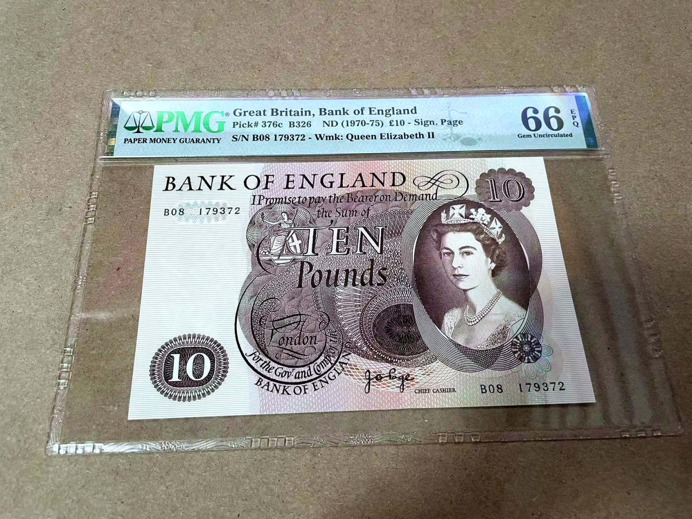 【Blue Auction】✨世界纸币精拍第425期【精】 英国 C序列 1970-75年10镑 PMG66EPQ 