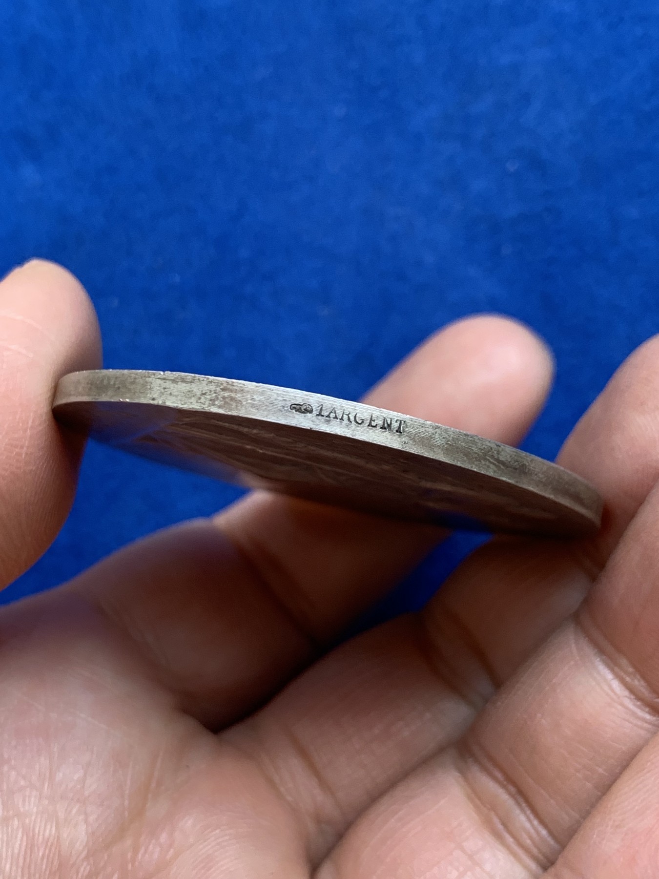 《竞宝斋》第238场-周日，周一，周二，周三 疯狂4连拍 (全场包邮) 法国十九世纪 战役奖章 银制 62克 49.9mm