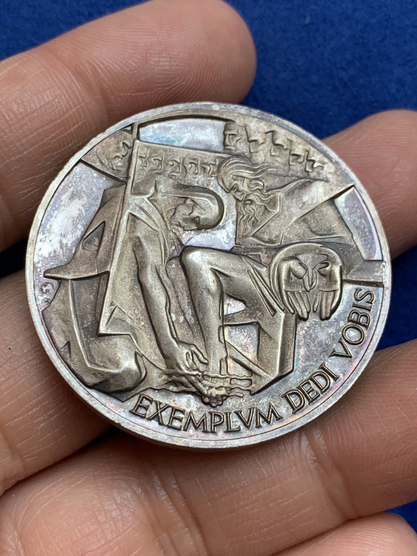 《竞宝斋》第238场-周日，周一，周二，周三 疯狂4连拍 (全场包邮) 西班牙 音乐勋章 银制 25.76克 40.1mm